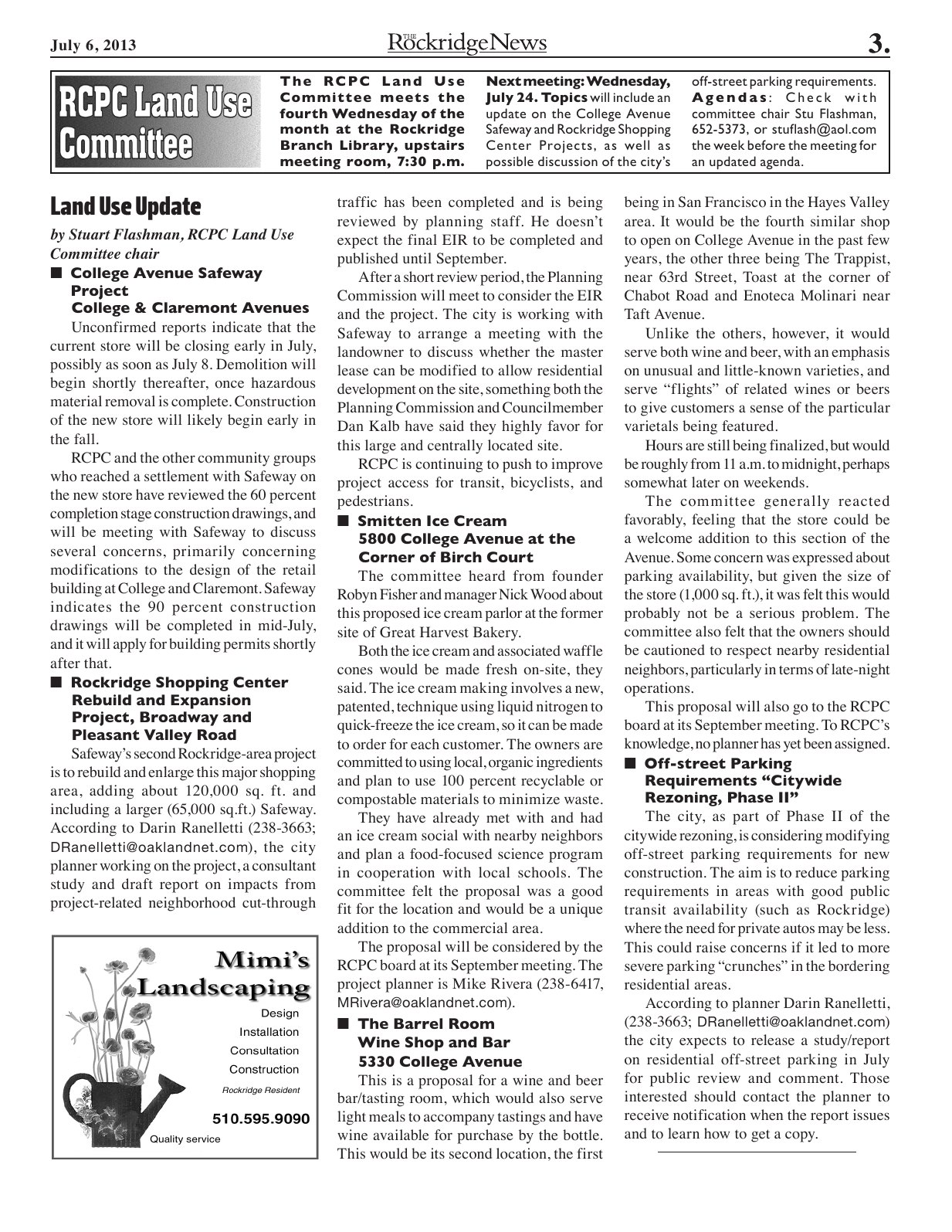 The Rockridge News, July 2013, page 3