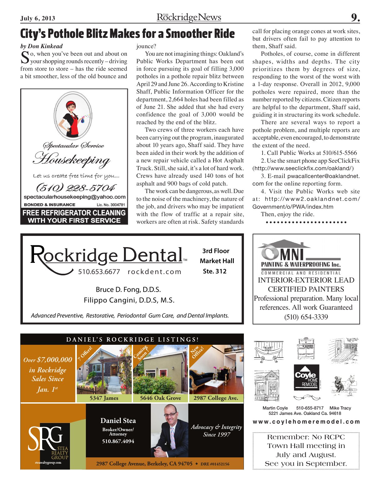 The Rockridge News, July 2013, page 9
