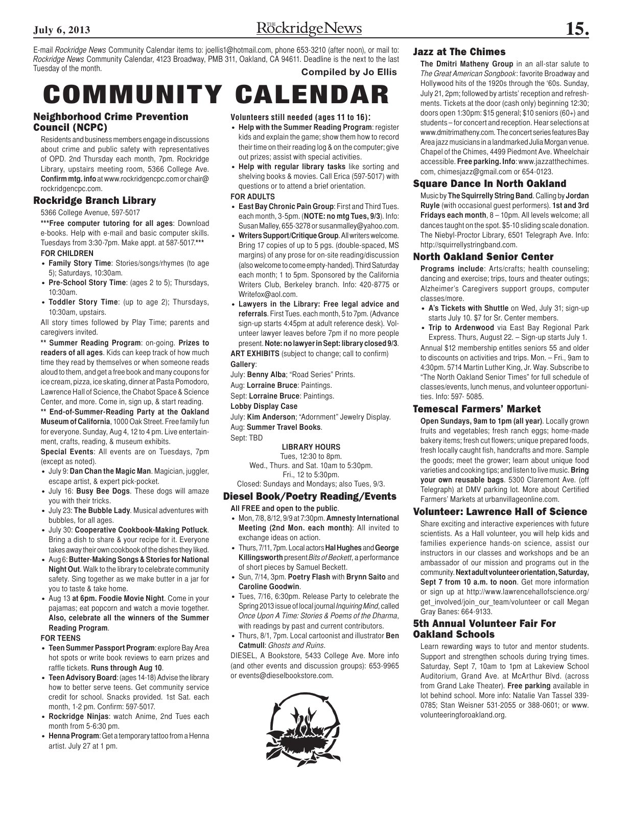 Click to zoom in The Rockridge News, July 2013, page 15