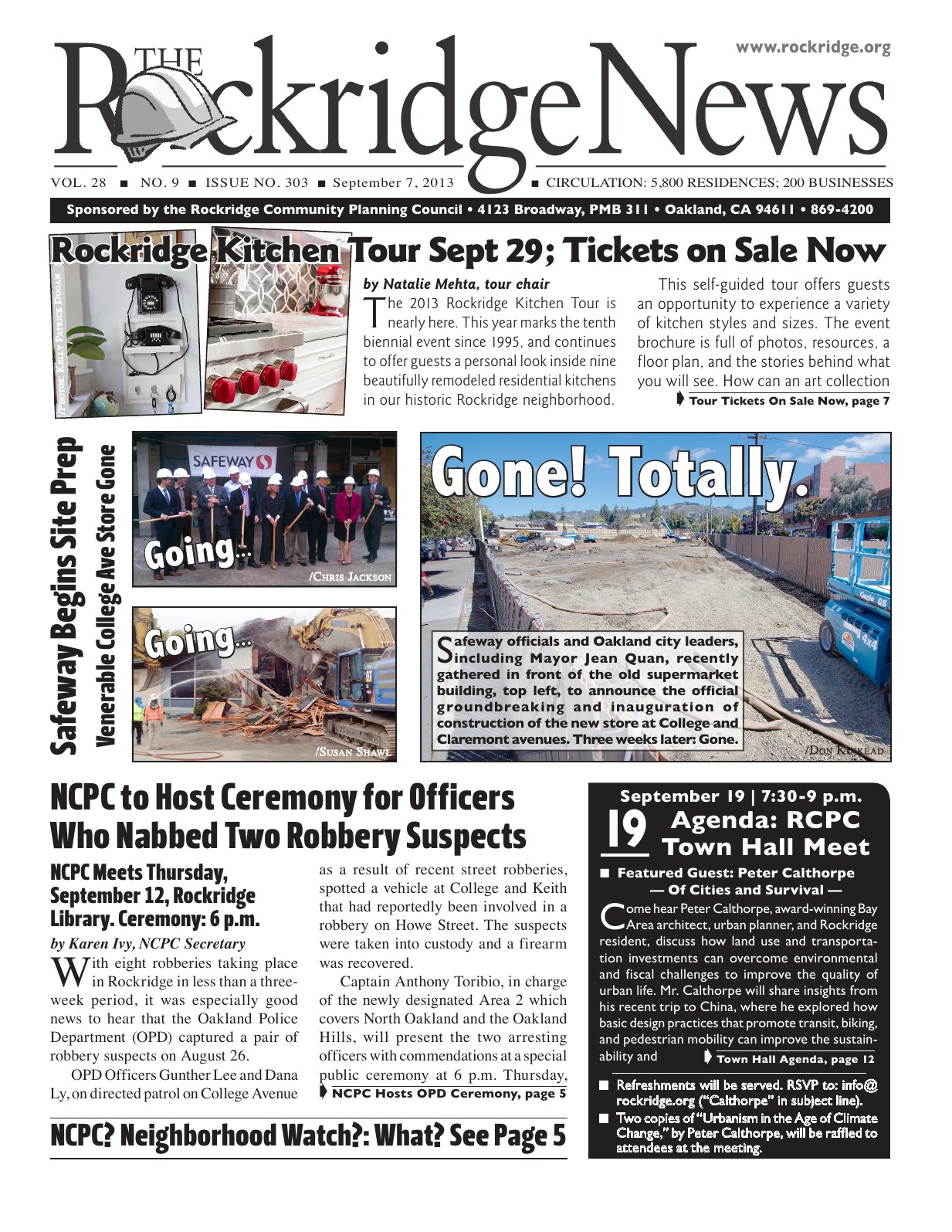 Click to zoom in The Rockridge News, September 2013, page 1