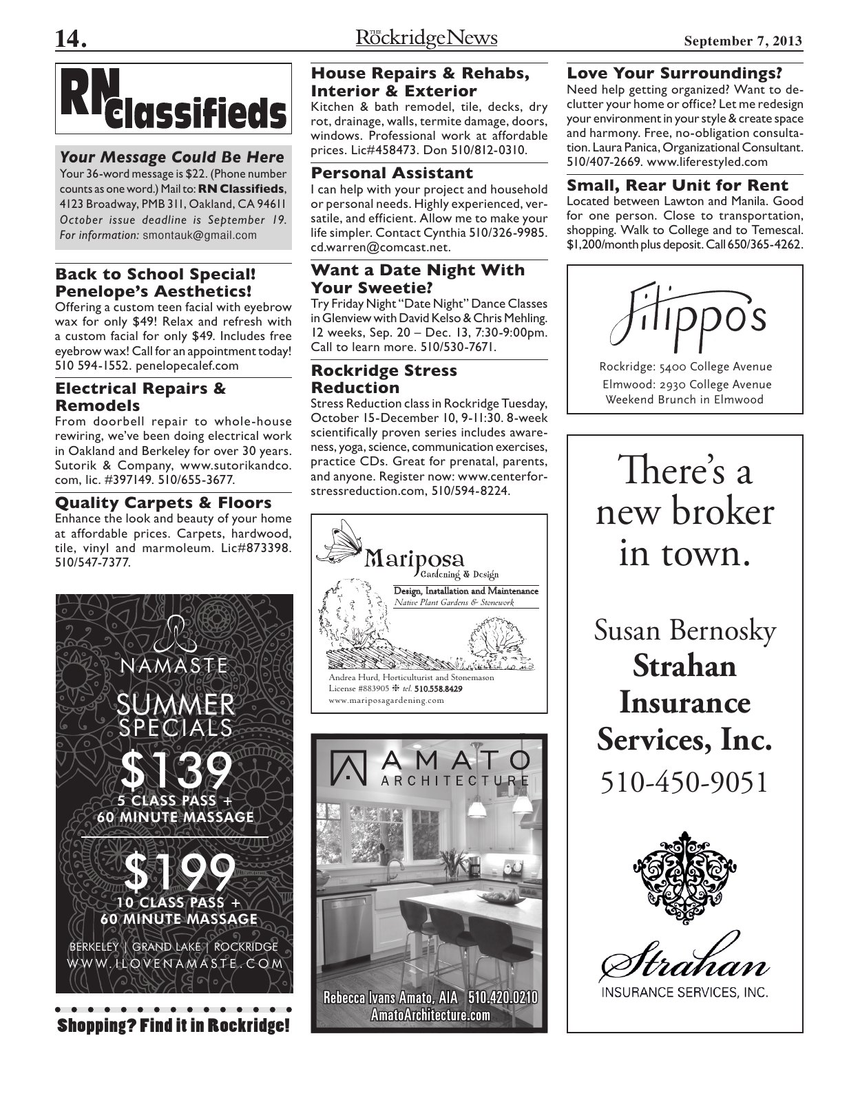 Click to zoom in The Rockridge News, September 2013, page 14