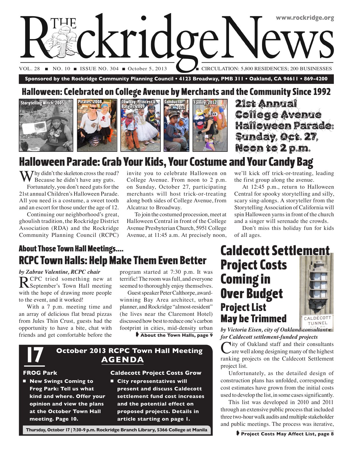 The Rockridge News, October 2013, page 1