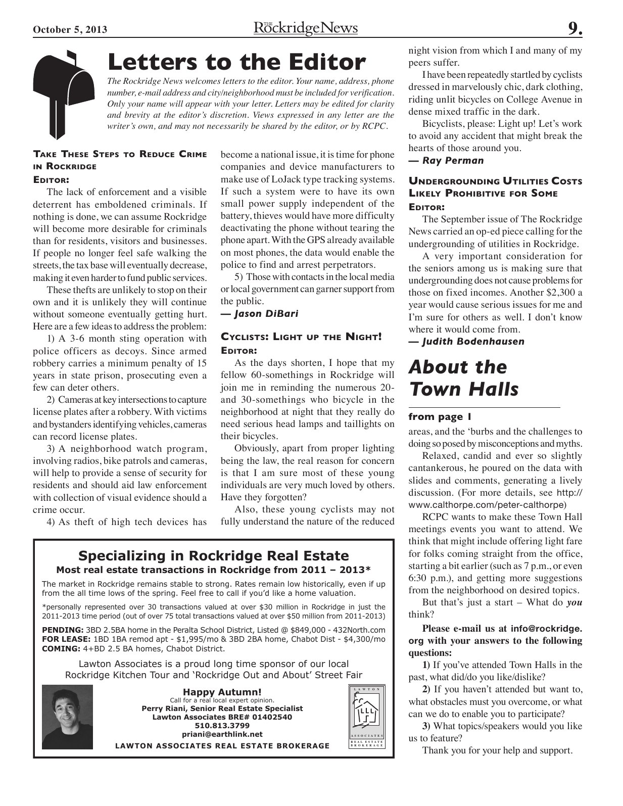 Click to zoom in The Rockridge News, October 2013, page 9
