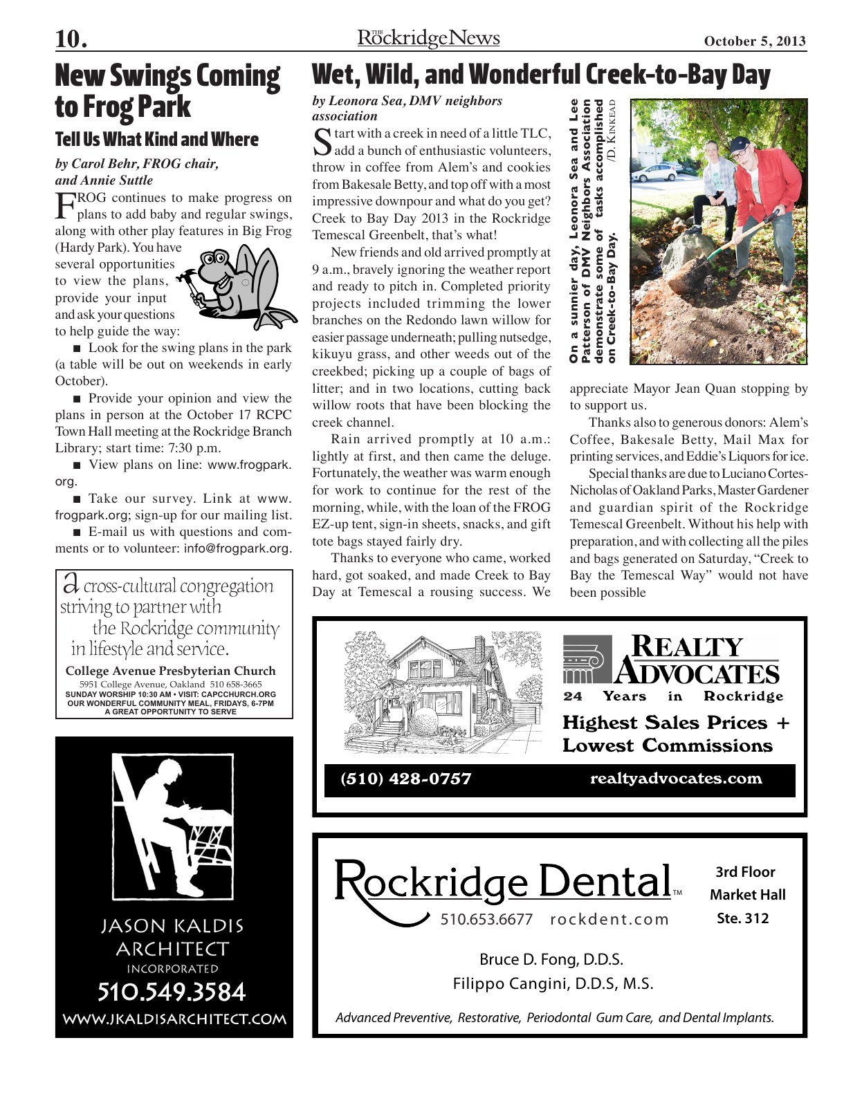Click to zoom in The Rockridge News, October 2013, page 10
