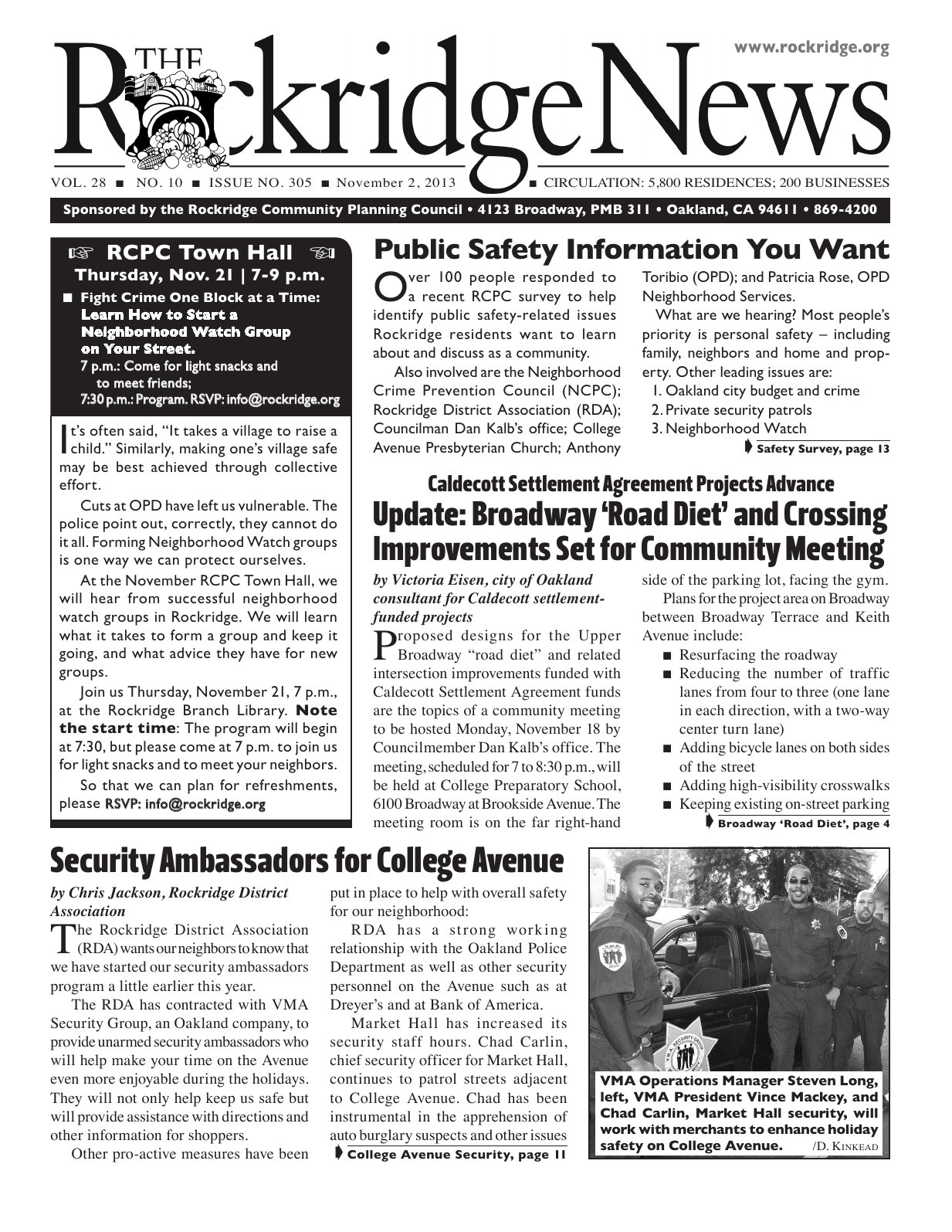 Click to zoom in The Rockridge News, November 2013, page 1