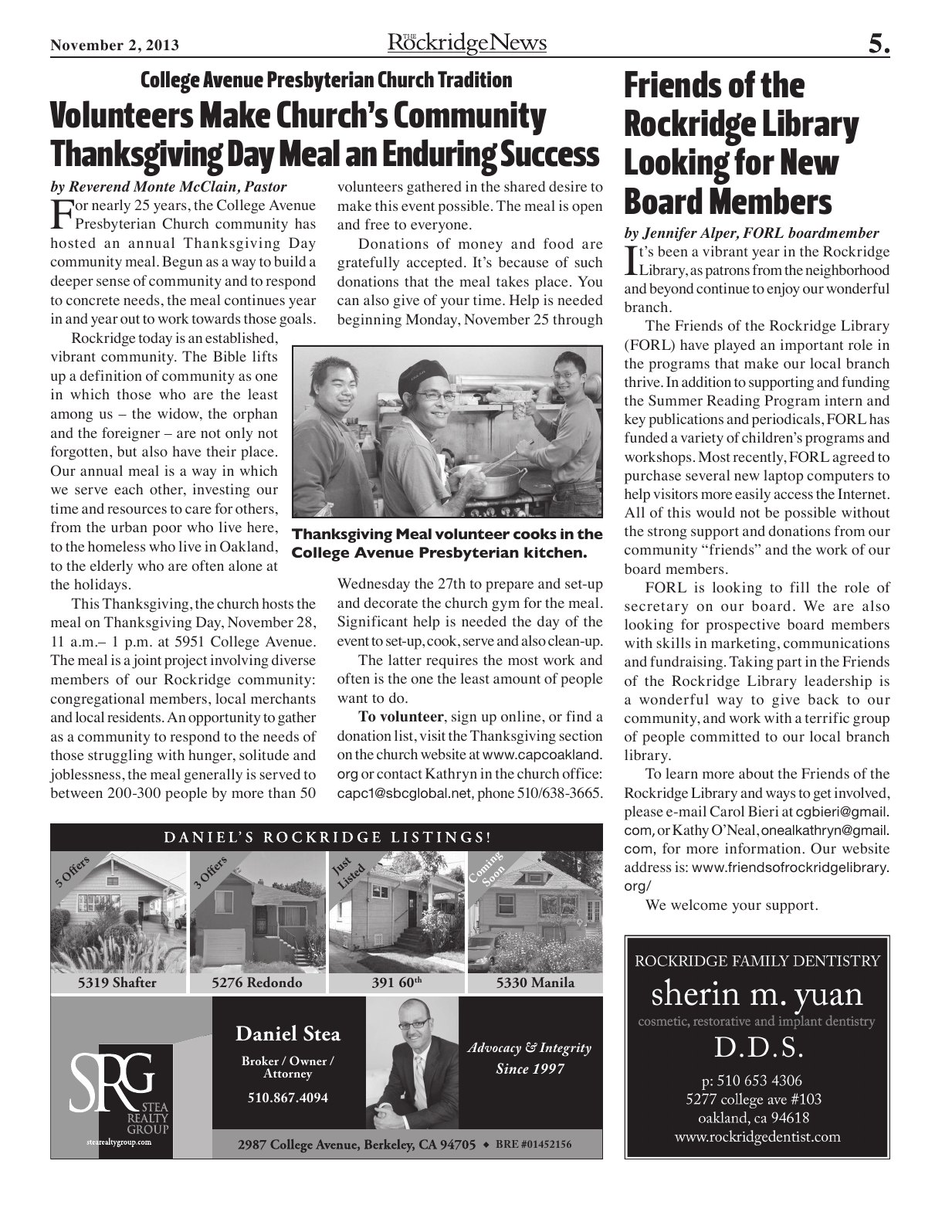 Click to zoom in The Rockridge News, November 2013, page 5