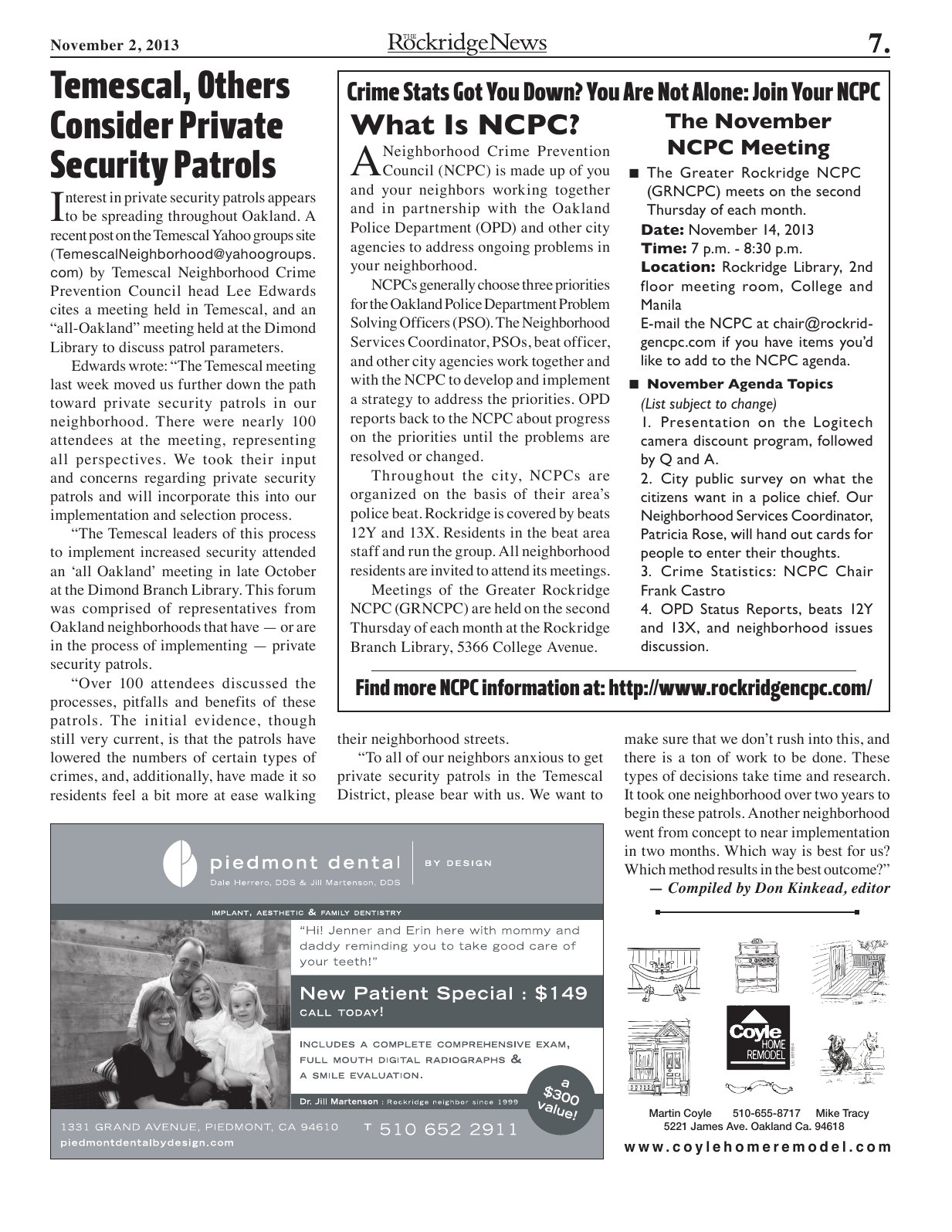 Click to zoom in The Rockridge News, November 2013, page 7