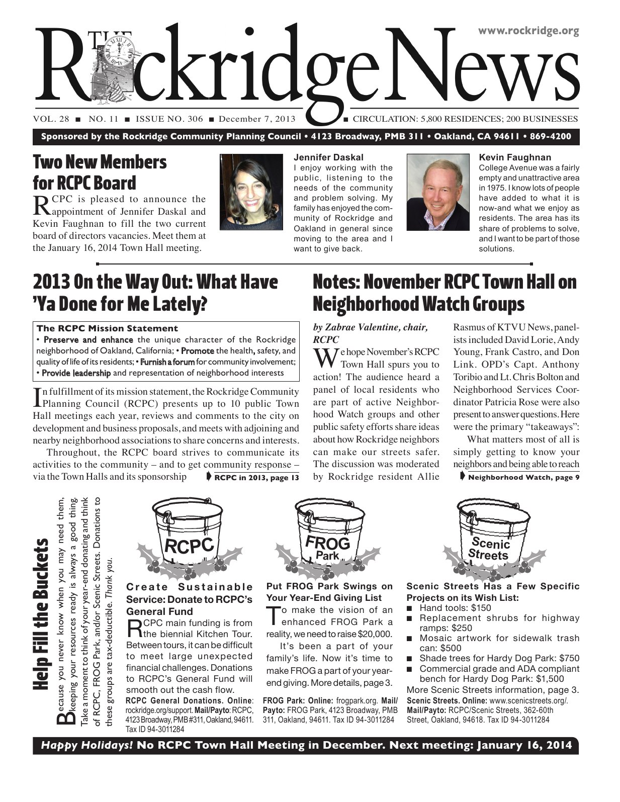 Click to zoom in The Rockridge News, December 2013, page 1