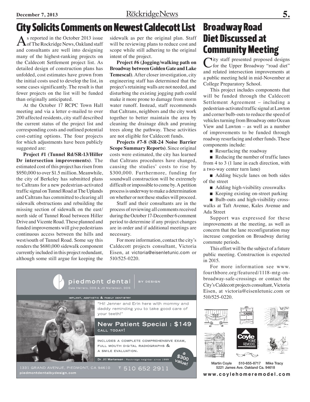 Click to zoom in The Rockridge News, December 2013, page 5