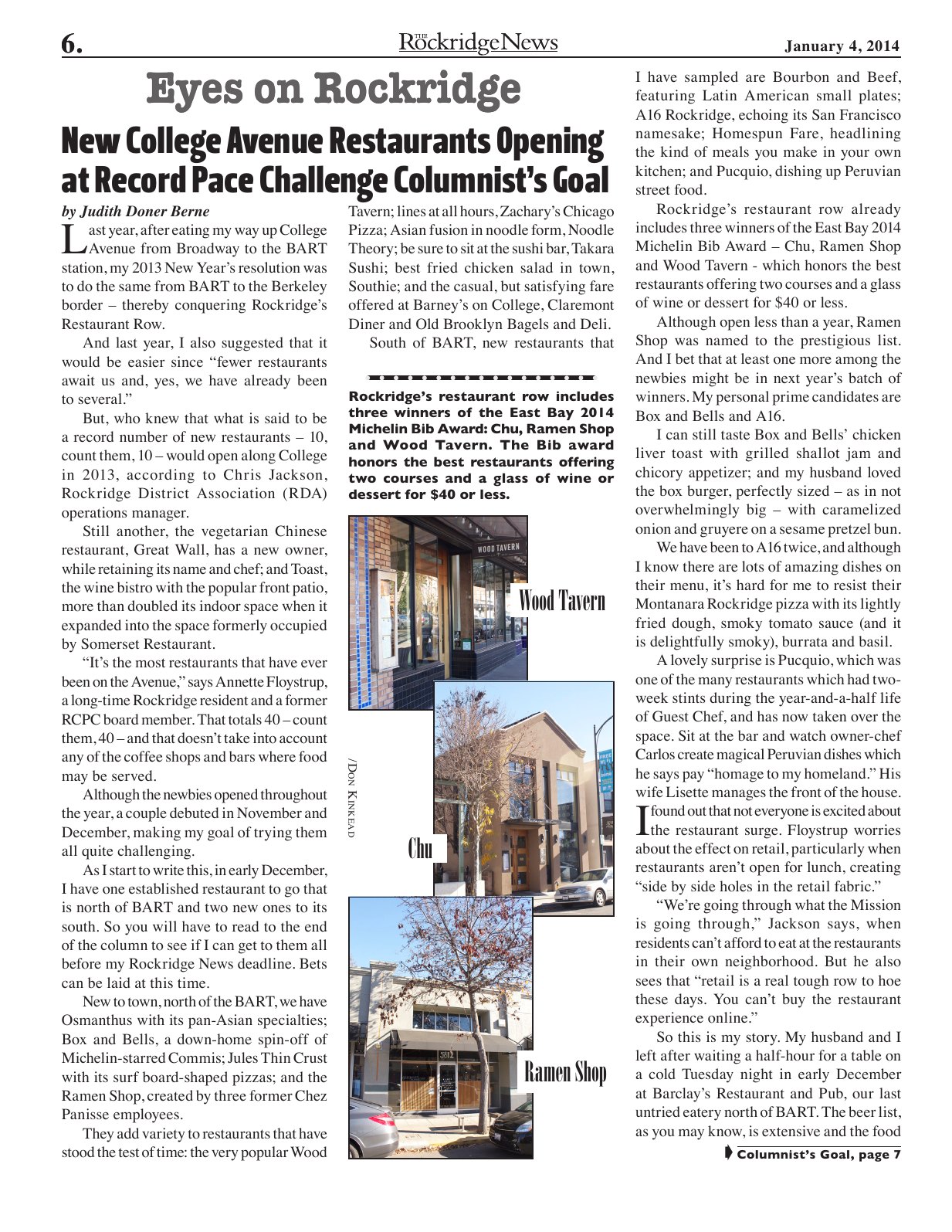 The Rockridge News, January 2014, page 6