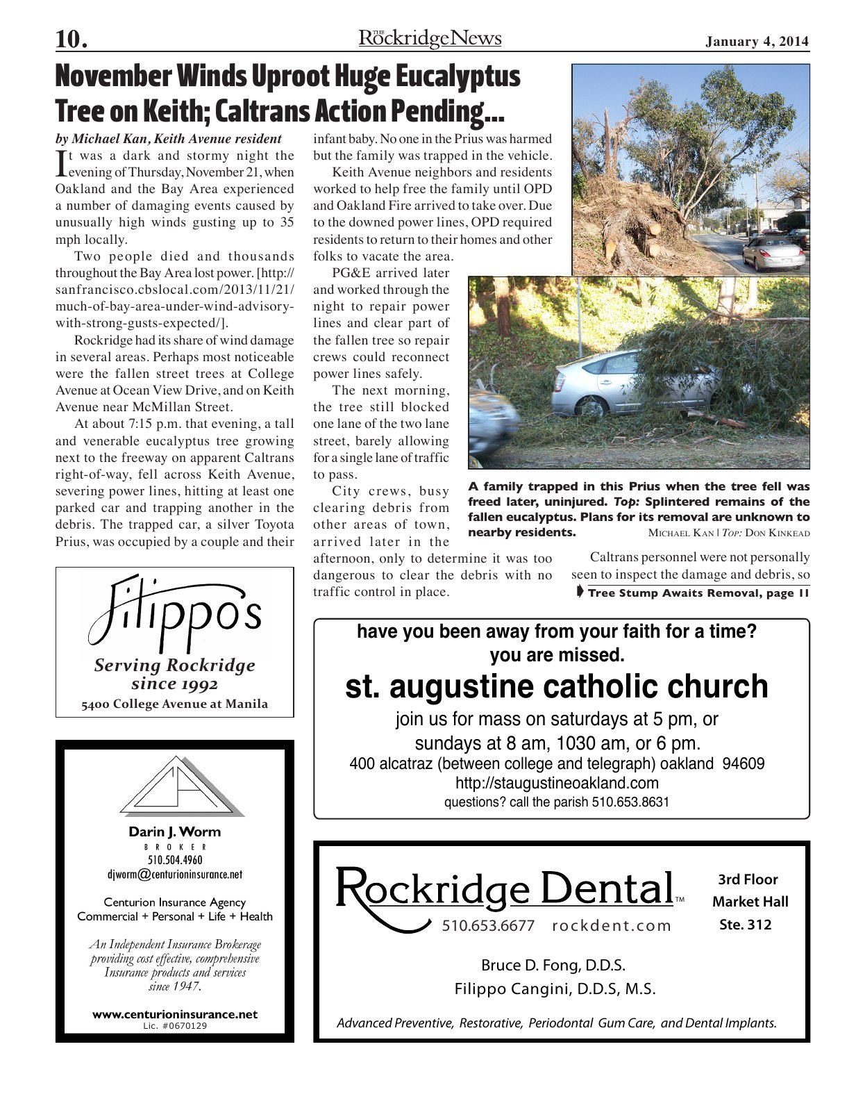 Click to zoom in The Rockridge News, January 2014, page 10