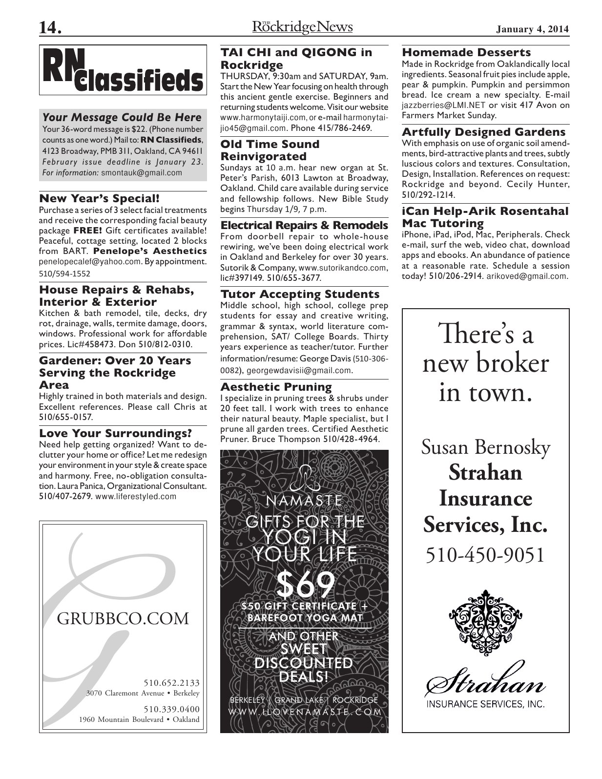 Click to zoom in The Rockridge News, January 2014, page 14