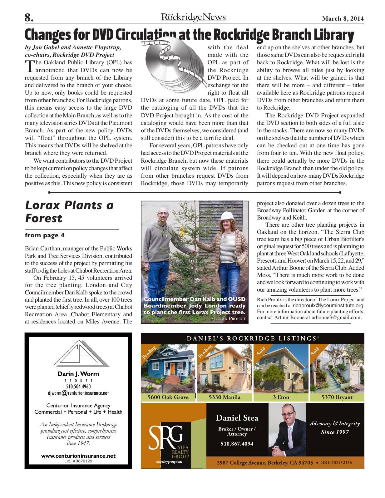 Click to zoom in The Rockridge News, March 2014, page 8