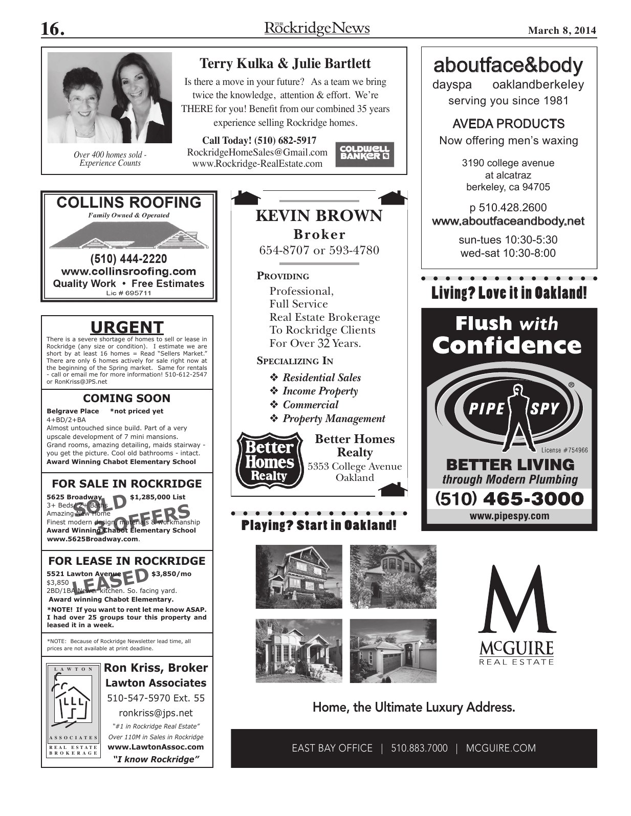 Click to zoom in The Rockridge News, March 2014, page 16