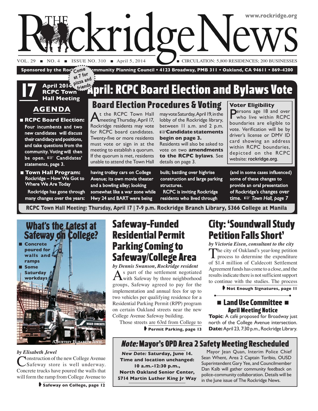 Click to zoom in The Rockridge News, April 2014, page 1