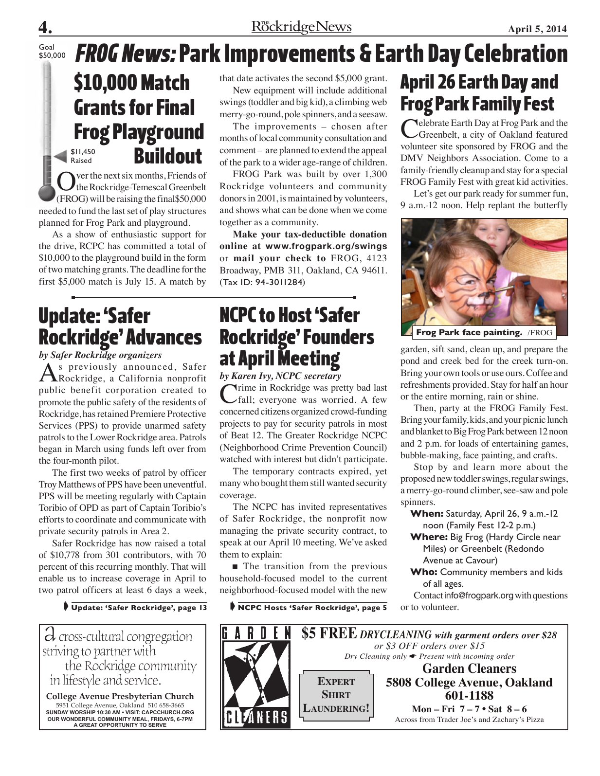 The Rockridge News, April 2014, page 4