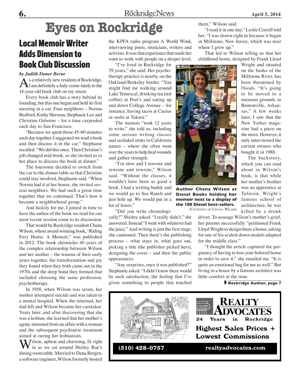 Click to zoom in The Rockridge News, April 2014, page 6