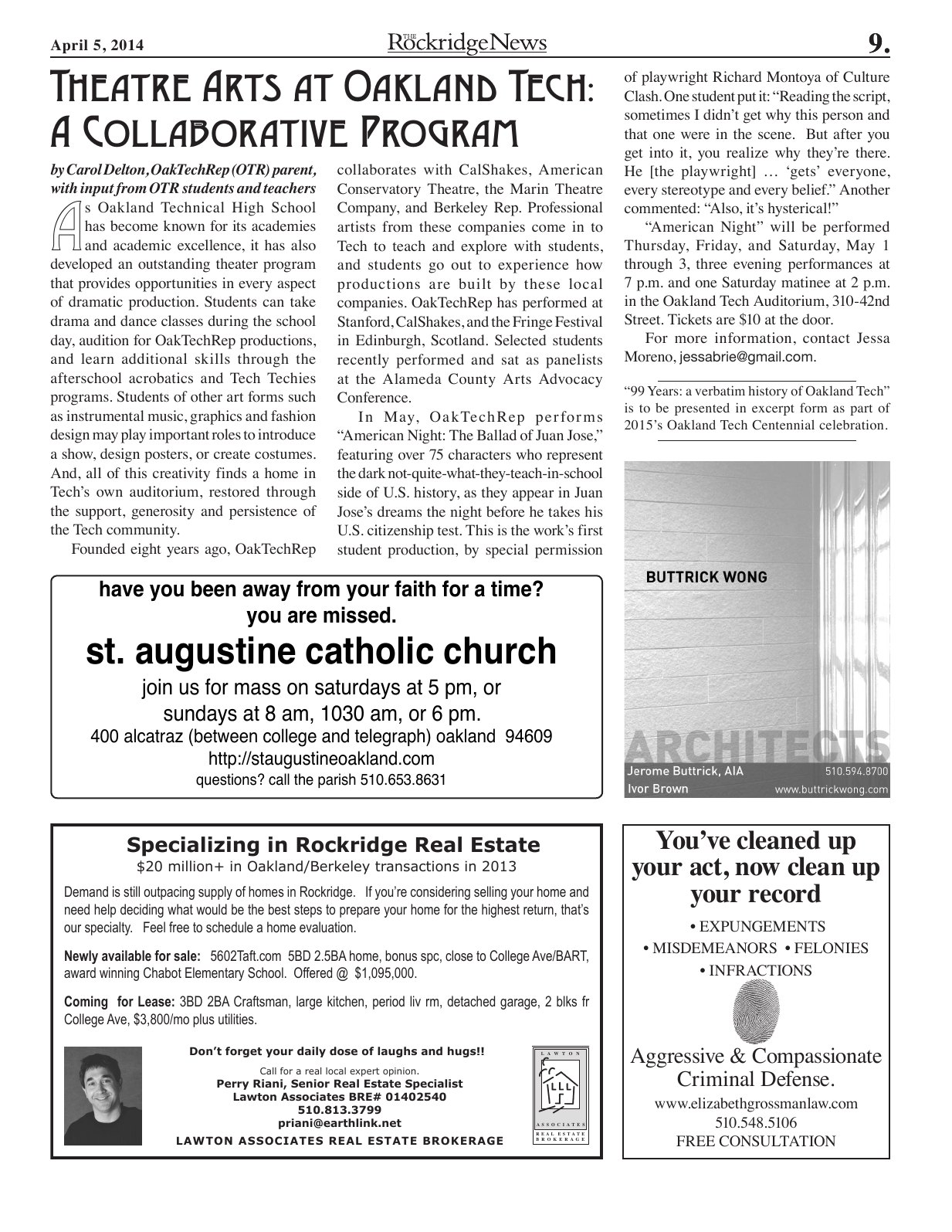 Click to zoom in The Rockridge News, April 2014, page 9
