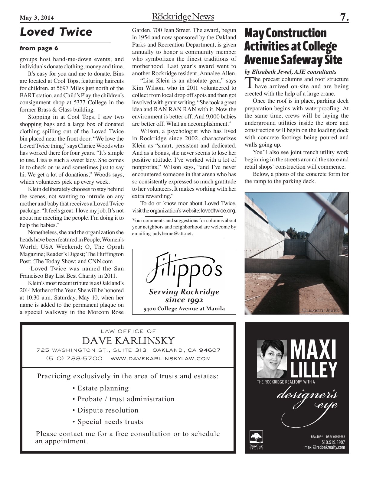 Click to zoom in The Rockridge News, May 2014, page 7