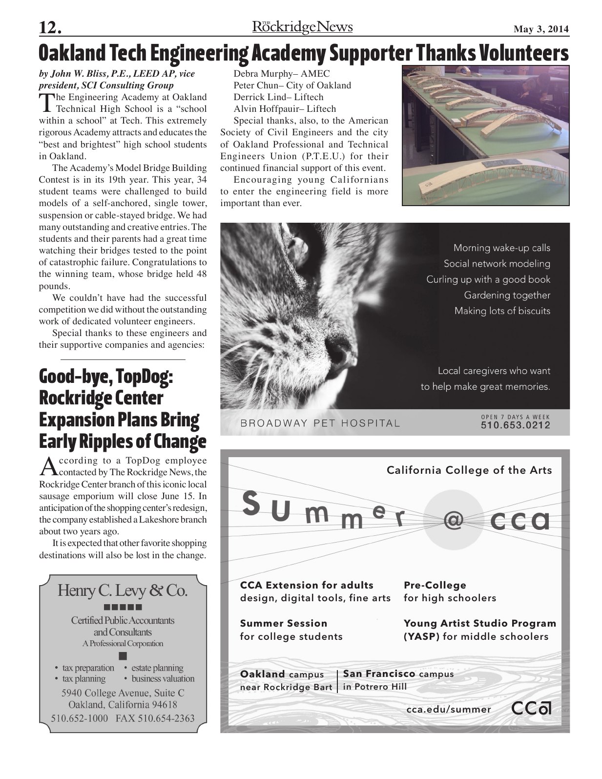 Click to zoom in The Rockridge News, May 2014, page 12