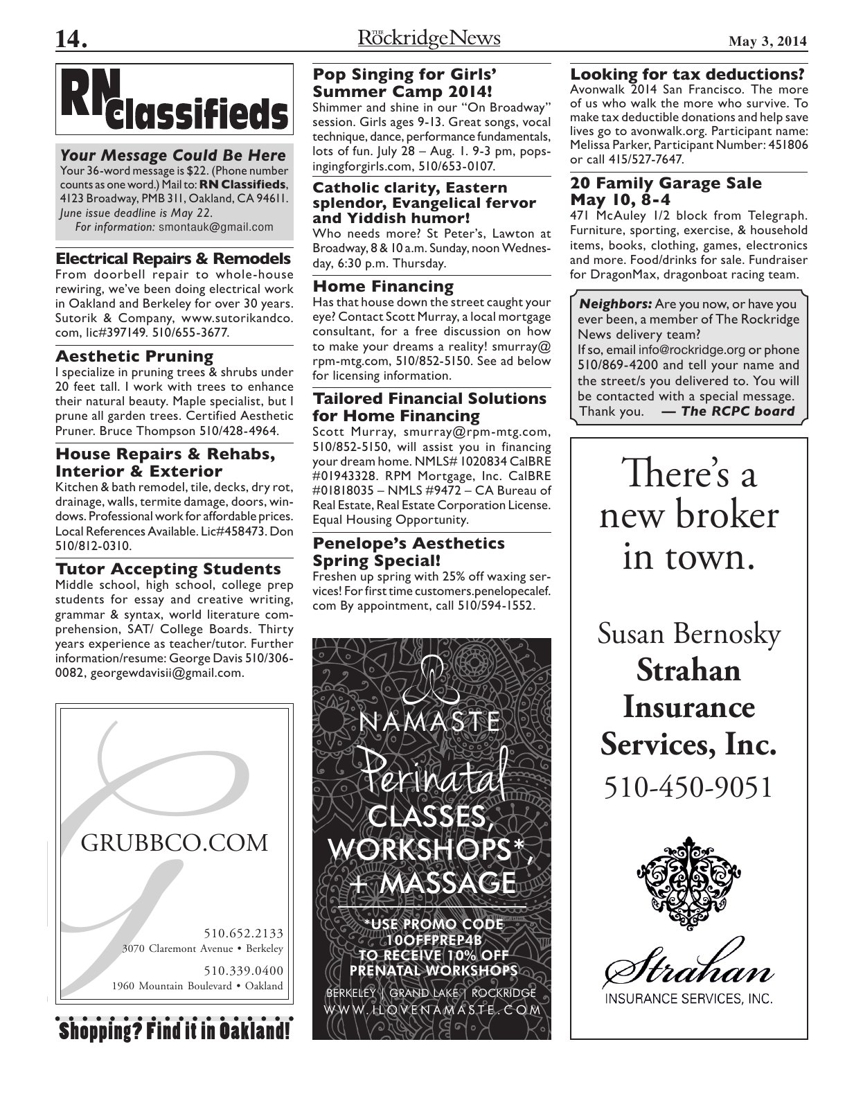Click to zoom in The Rockridge News, May 2014, page 14