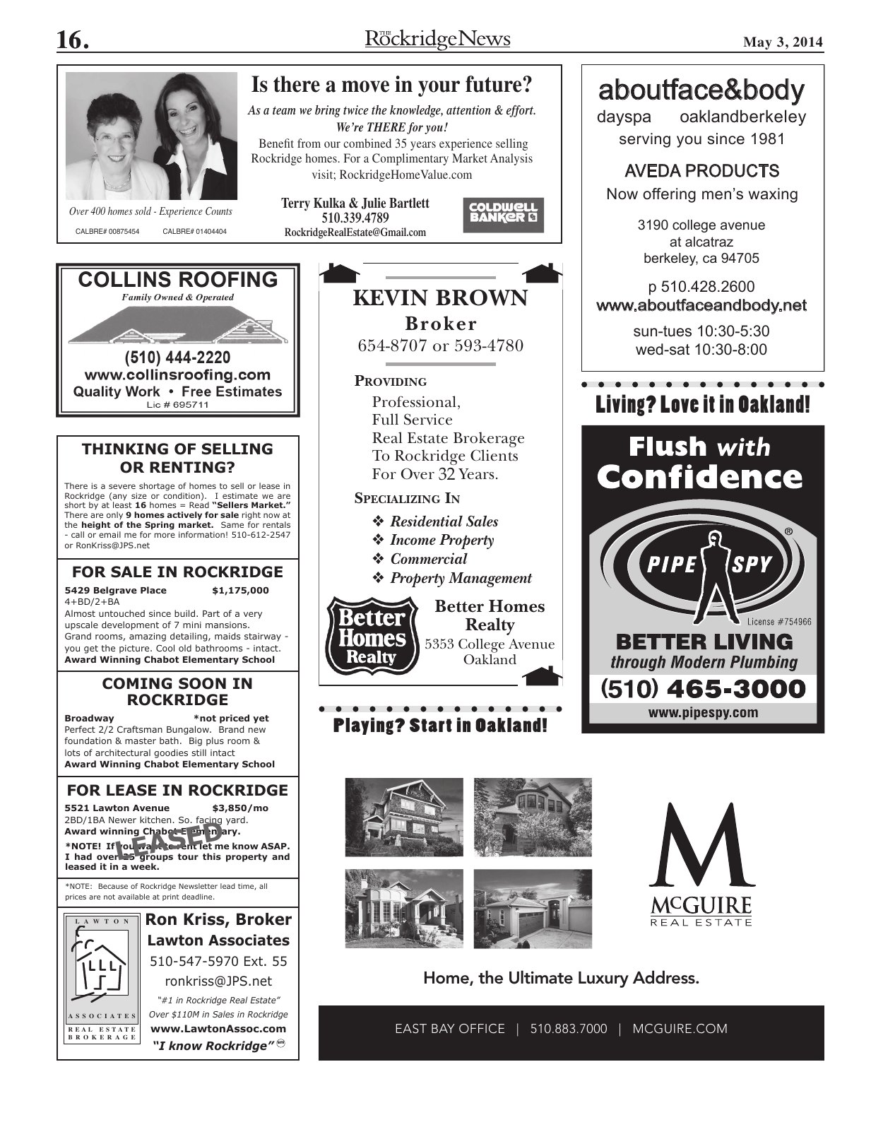 Click to zoom in The Rockridge News, May 2014, page 16
