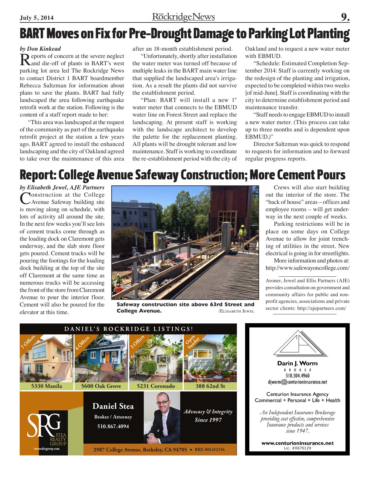 Click to zoom in The Rockridge News, July 2014, page 9