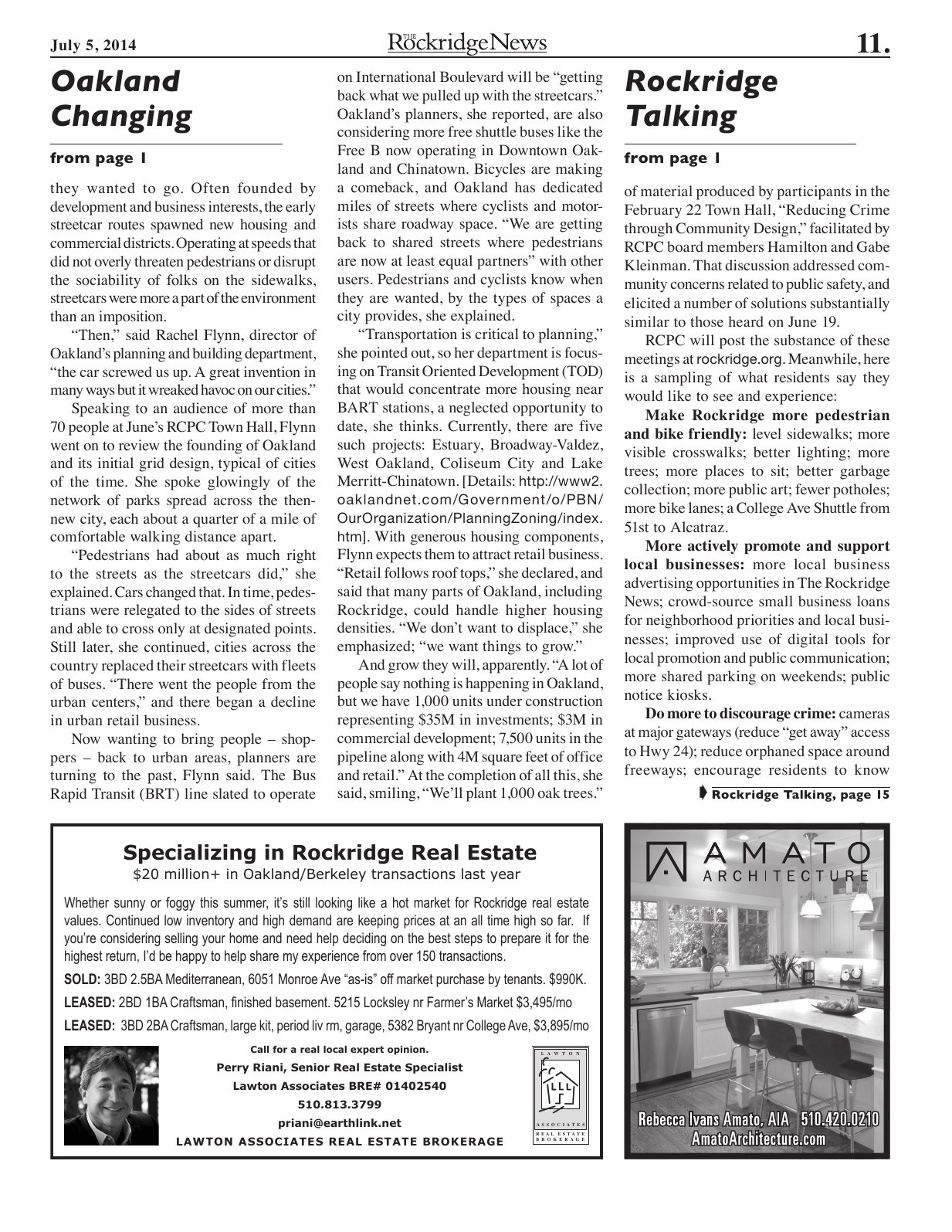 Click to zoom in The Rockridge News, July 2014, page 11
