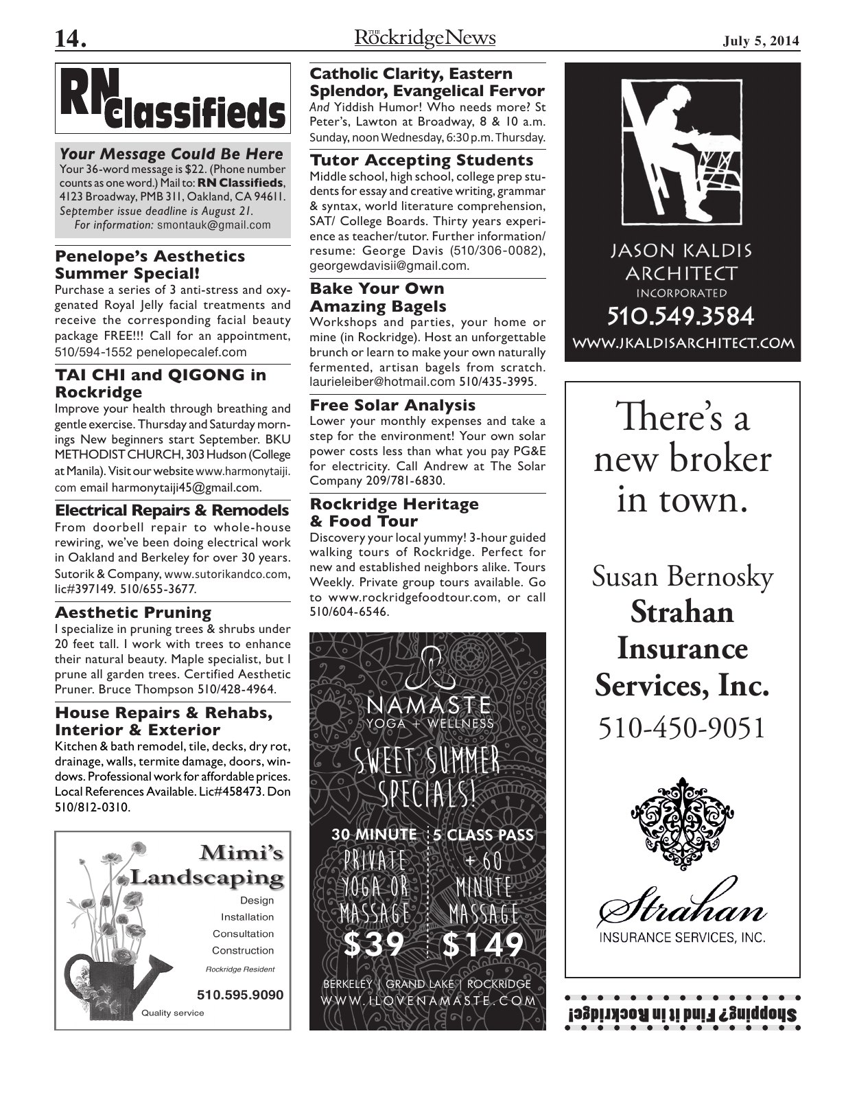 Click to zoom in The Rockridge News, July 2014, page 14