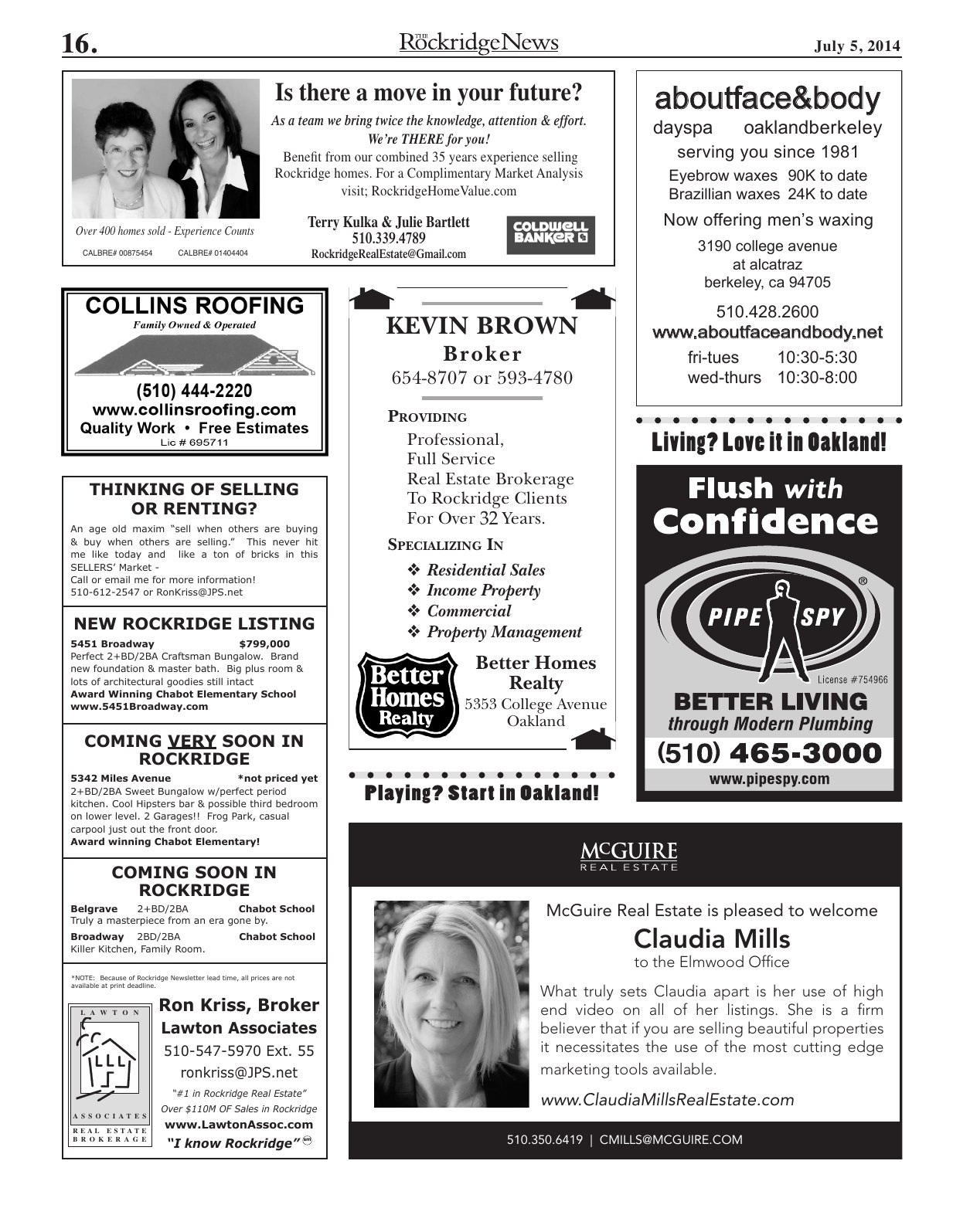 Click to zoom in The Rockridge News, July 2014, page 16