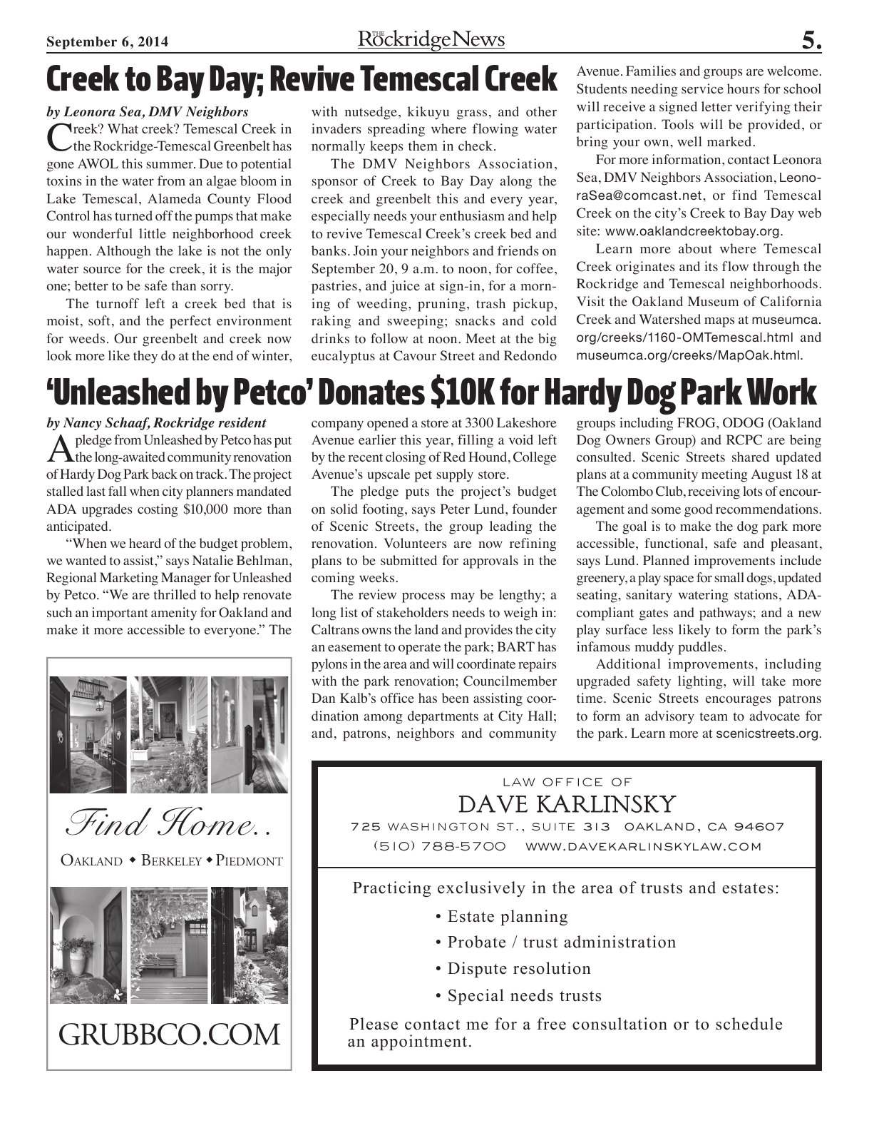 Click to zoom in The Rockridge News, September 2014, page 5