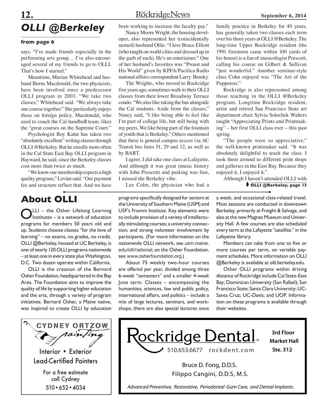 Click to zoom in The Rockridge News, September 2014, page 12