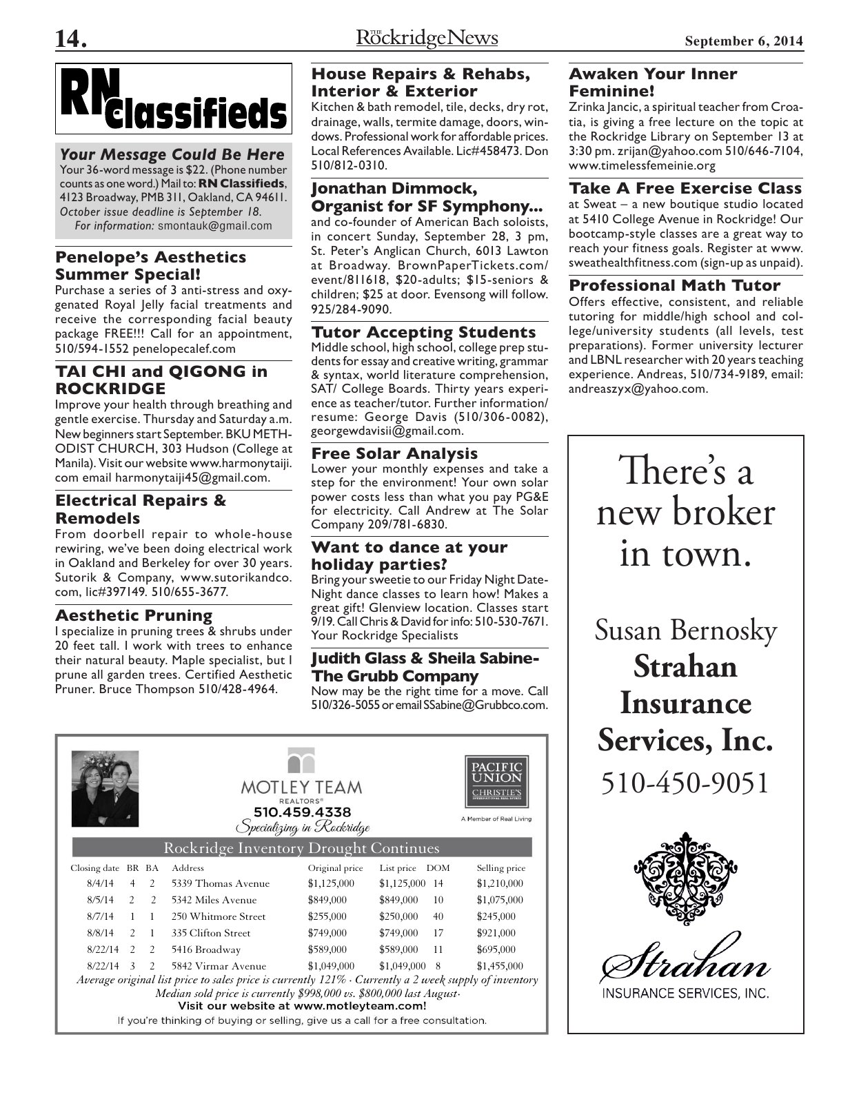 Click to zoom in The Rockridge News, September 2014, page 14