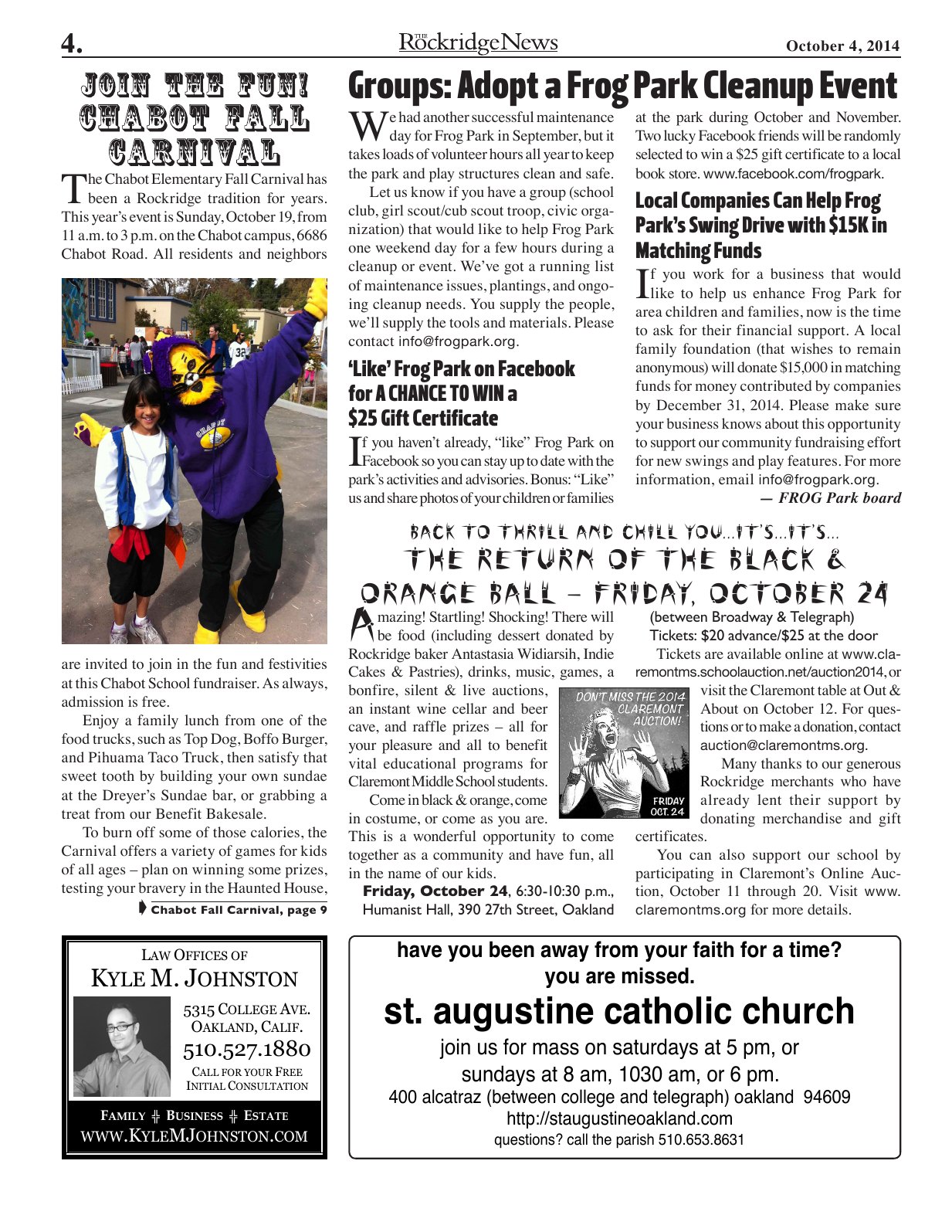 Click to zoom in The Rockridge News, October 2014, page 4