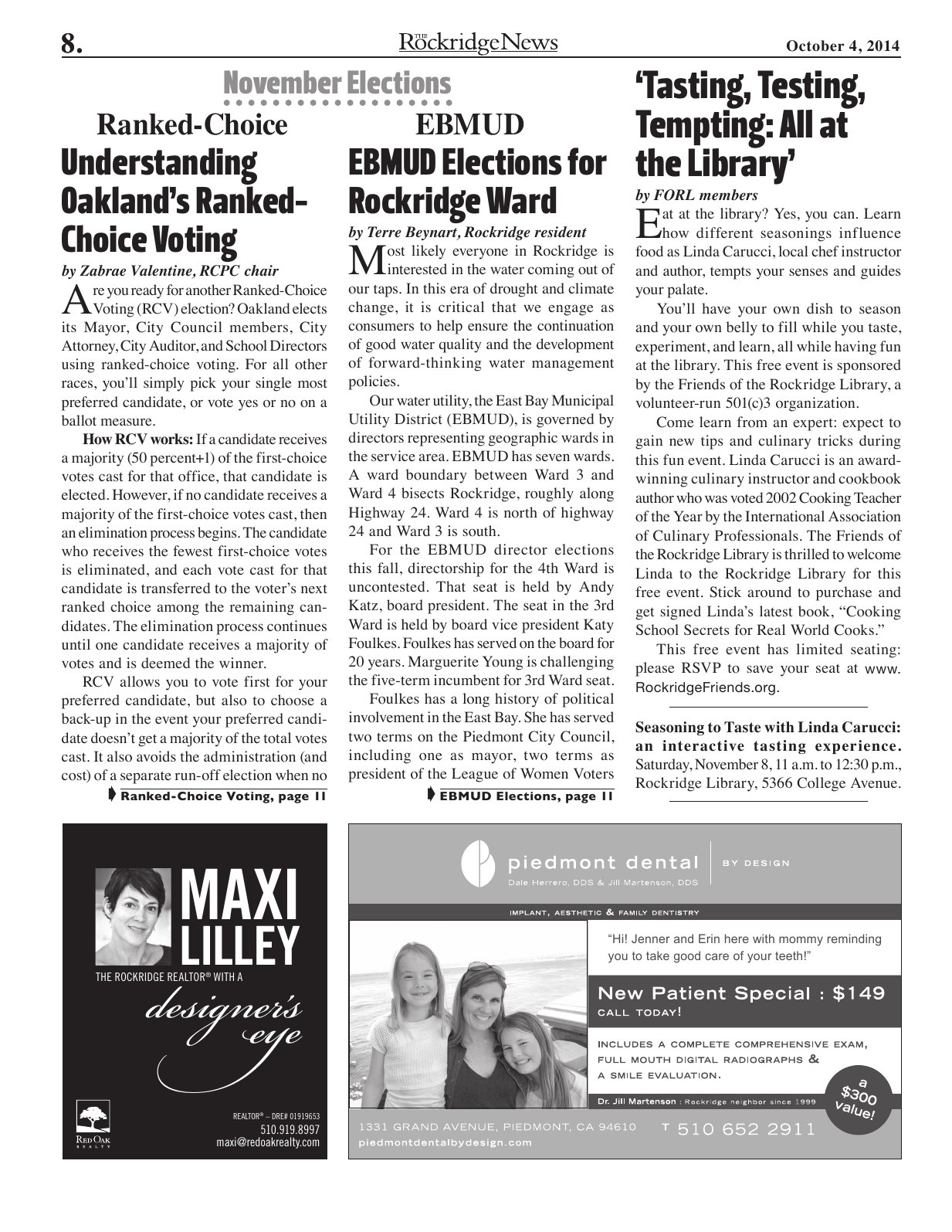 Click to zoom in The Rockridge News, October 2014, page 8