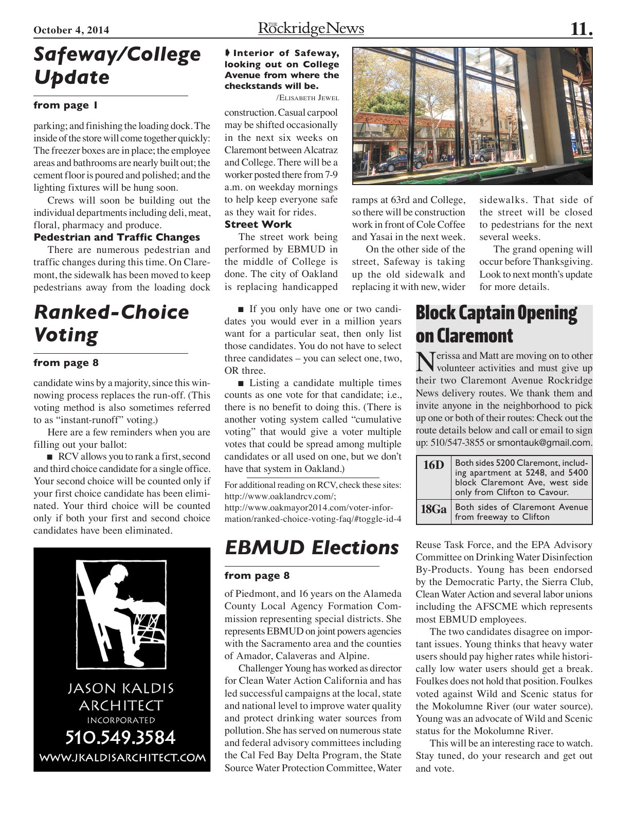 Click to zoom in The Rockridge News, October 2014, page 11