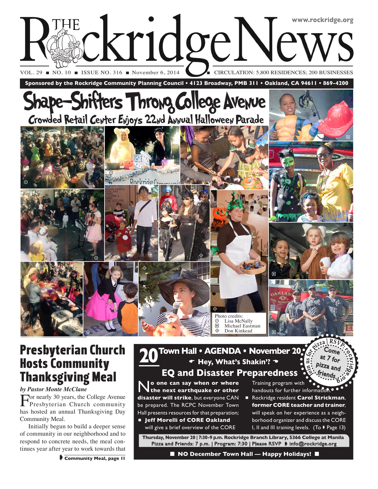 Click to zoom in The Rockridge News, November 2014, page 1
