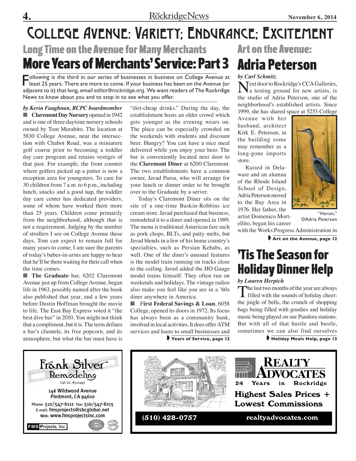 Click to zoom in The Rockridge News, November 2014, page 4