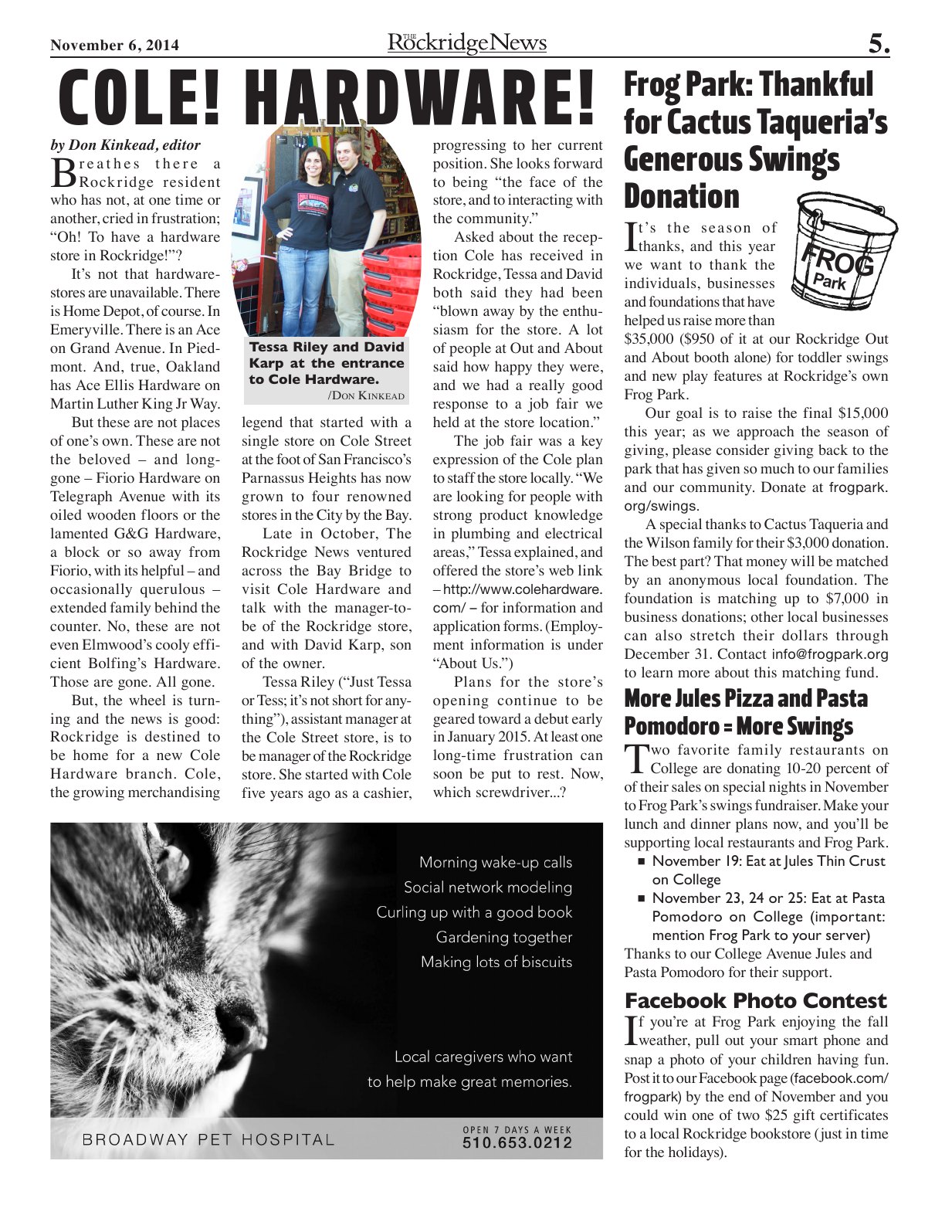The Rockridge News, November 2014, page 5