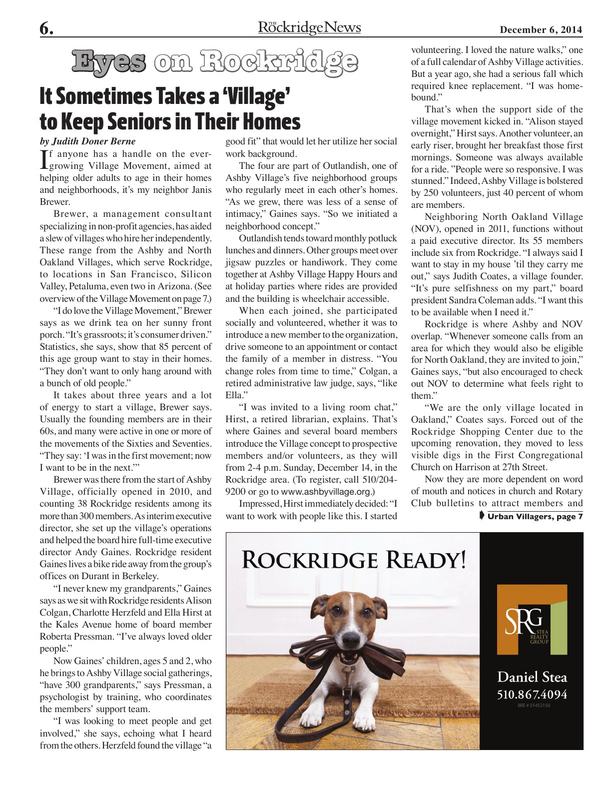 Click to zoom in The Rockridge News, December 2014, page 6