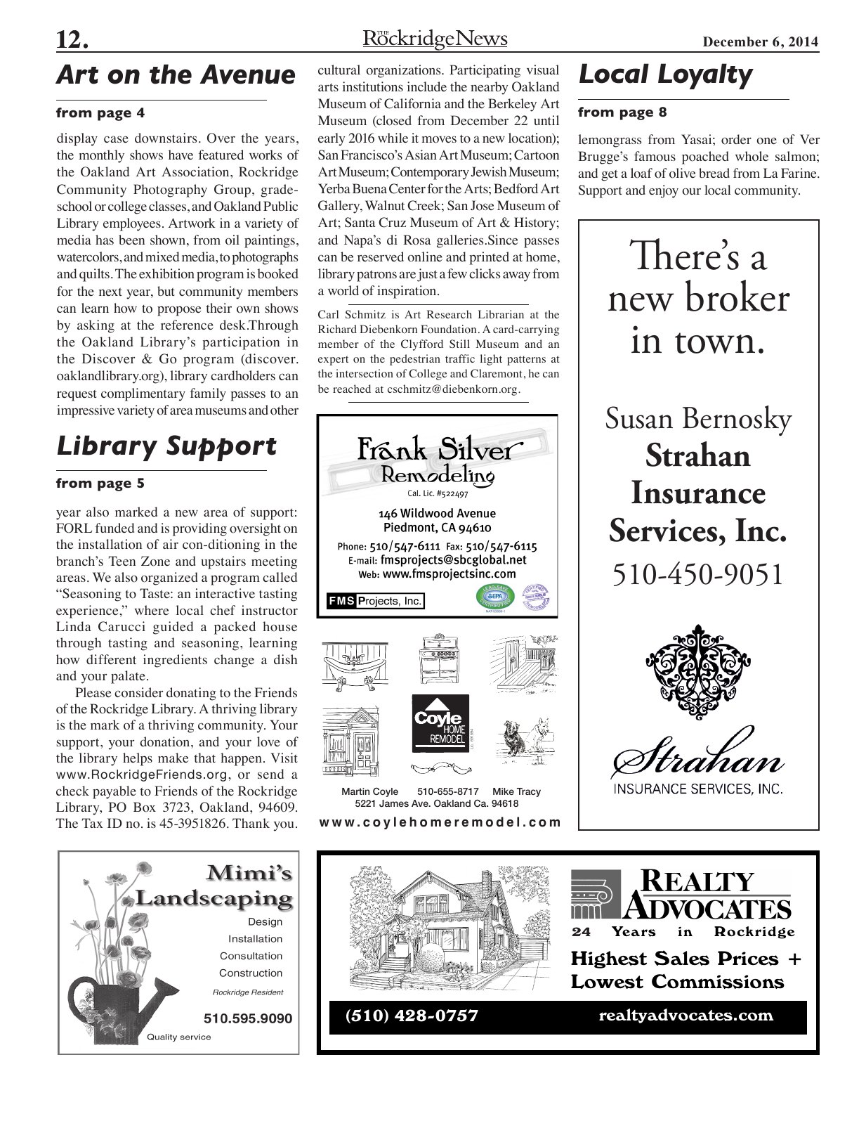 Click to zoom in The Rockridge News, December 2014, page 12