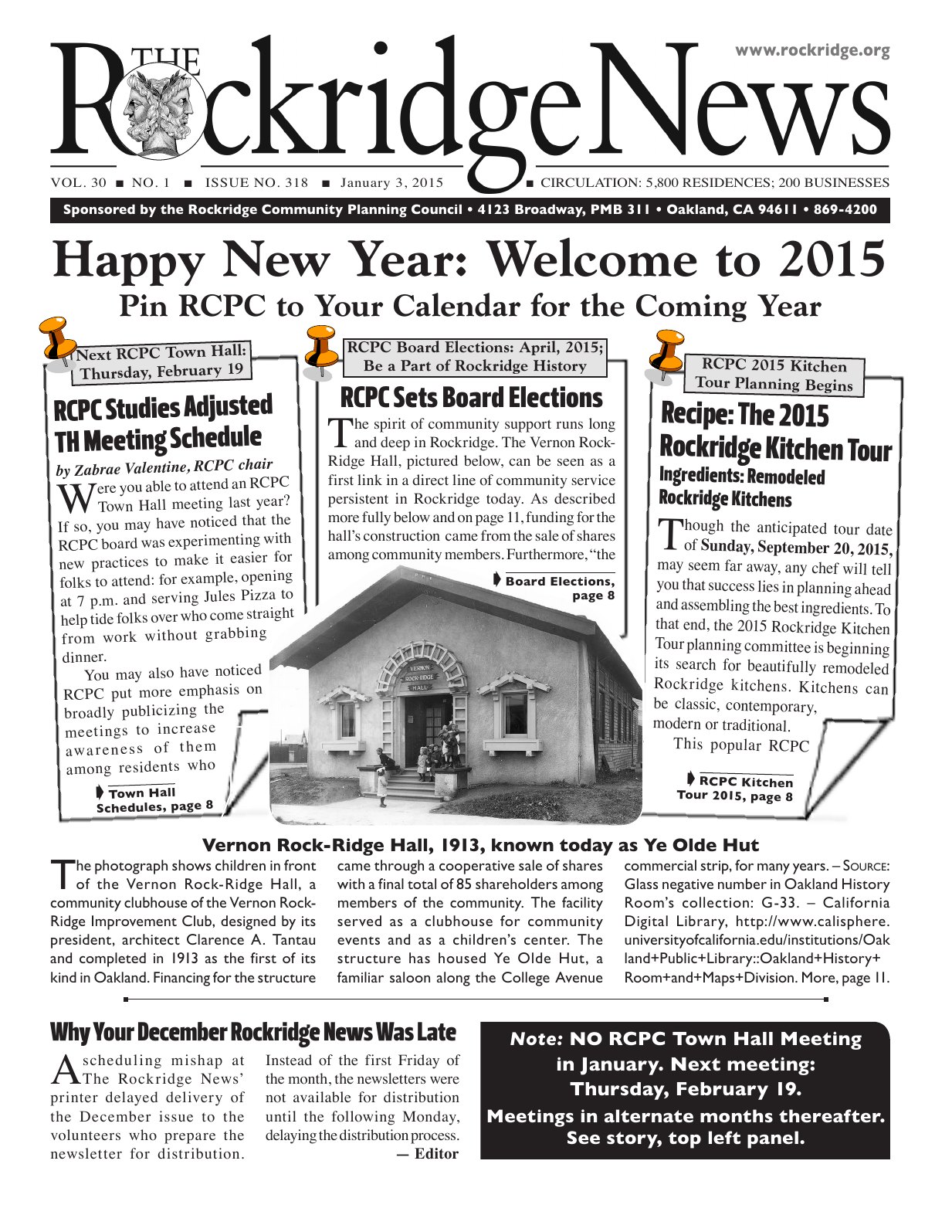Click to zoom in The Rockridge News, January 2015, page 1