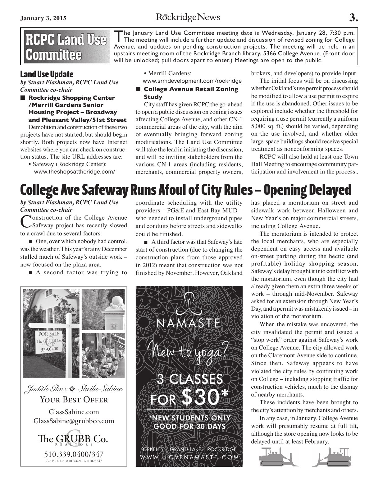 The Rockridge News, January 2015, page 3