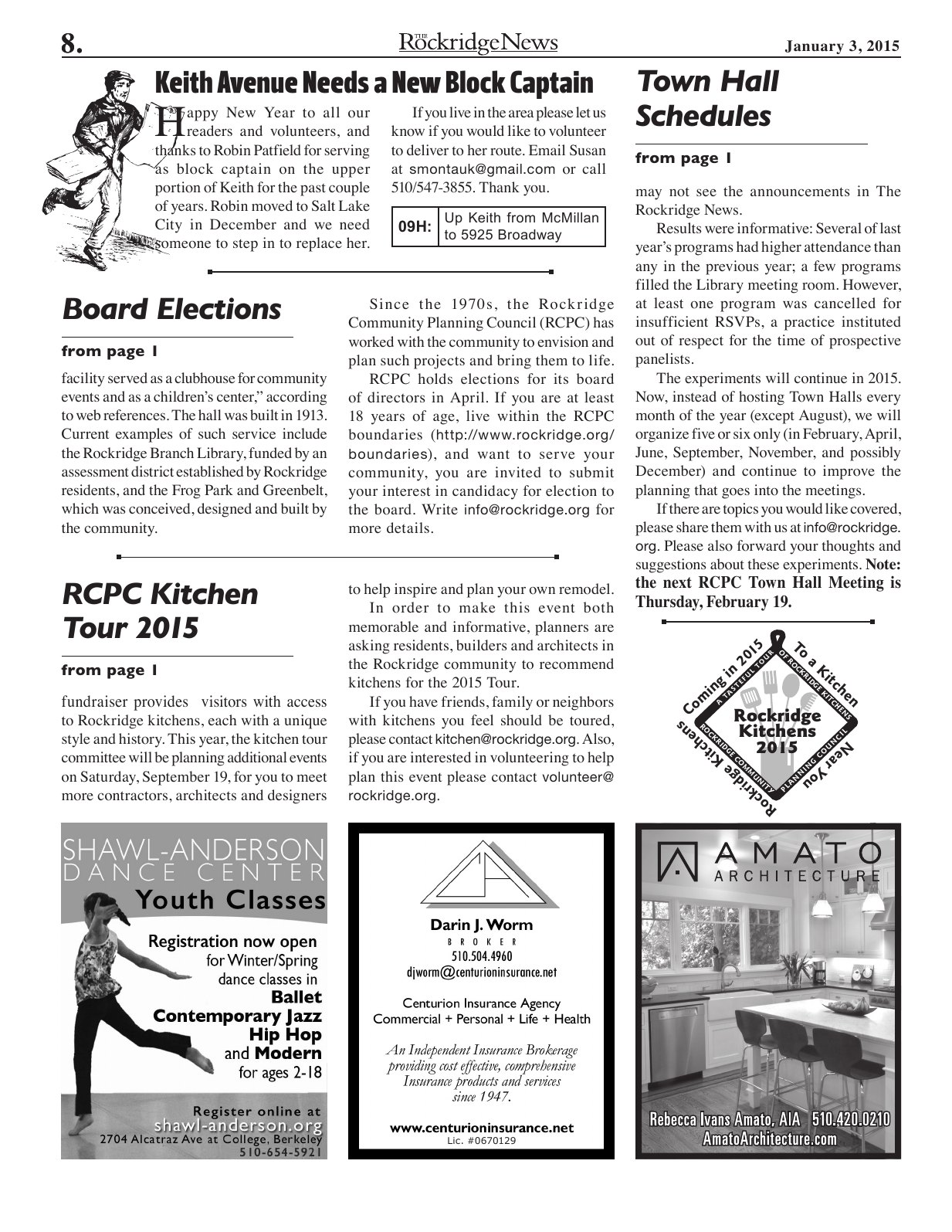 Click to zoom in The Rockridge News, January 2015, page 8