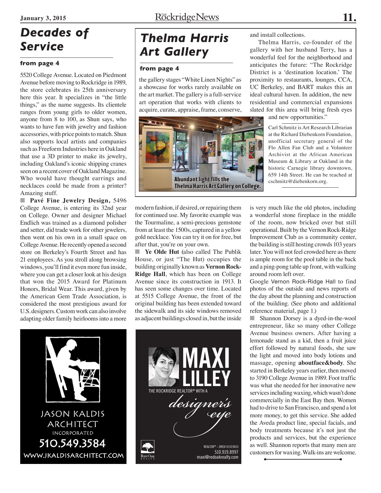 Click to zoom in The Rockridge News, January 2015, page 11