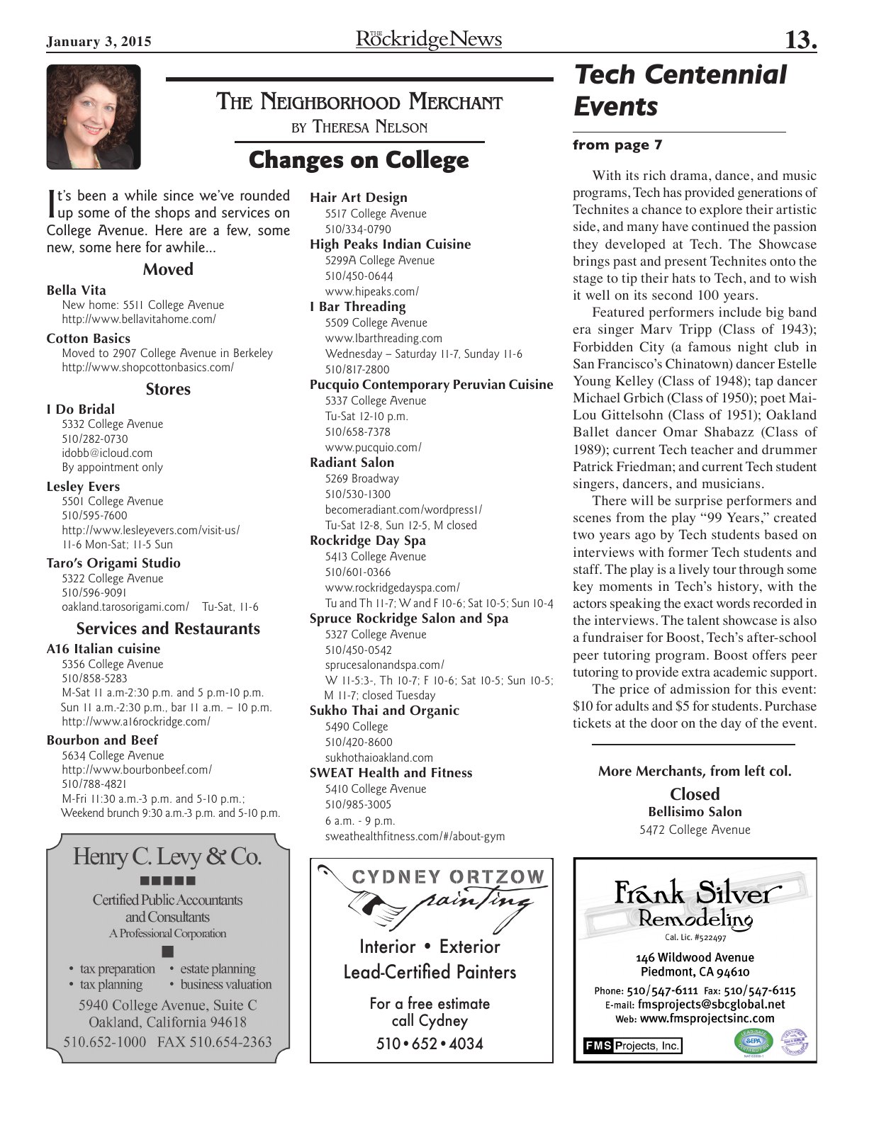 The Rockridge News, January 2015, page 13