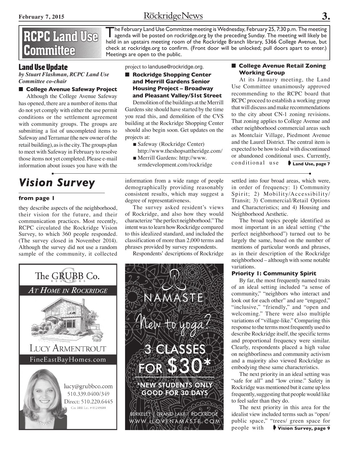 The Rockridge News, February 2015, page 3