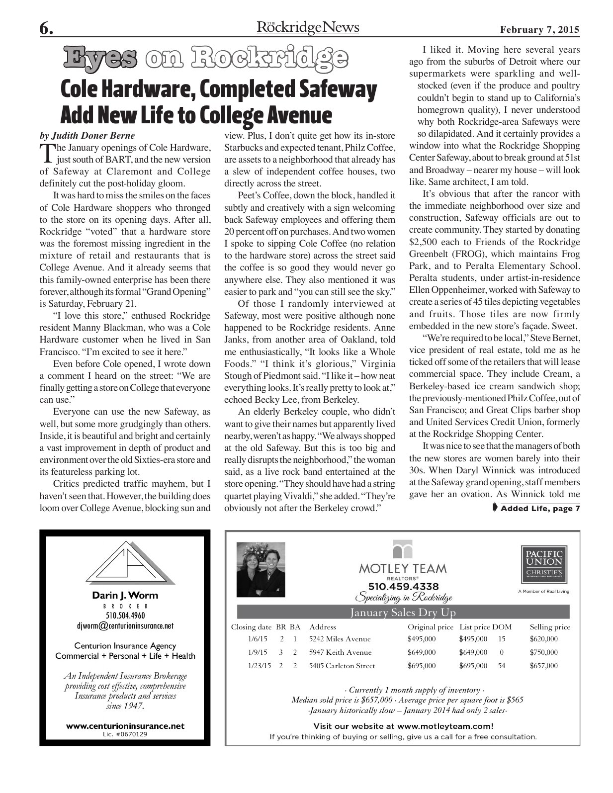 The Rockridge News, February 2015, page 6
