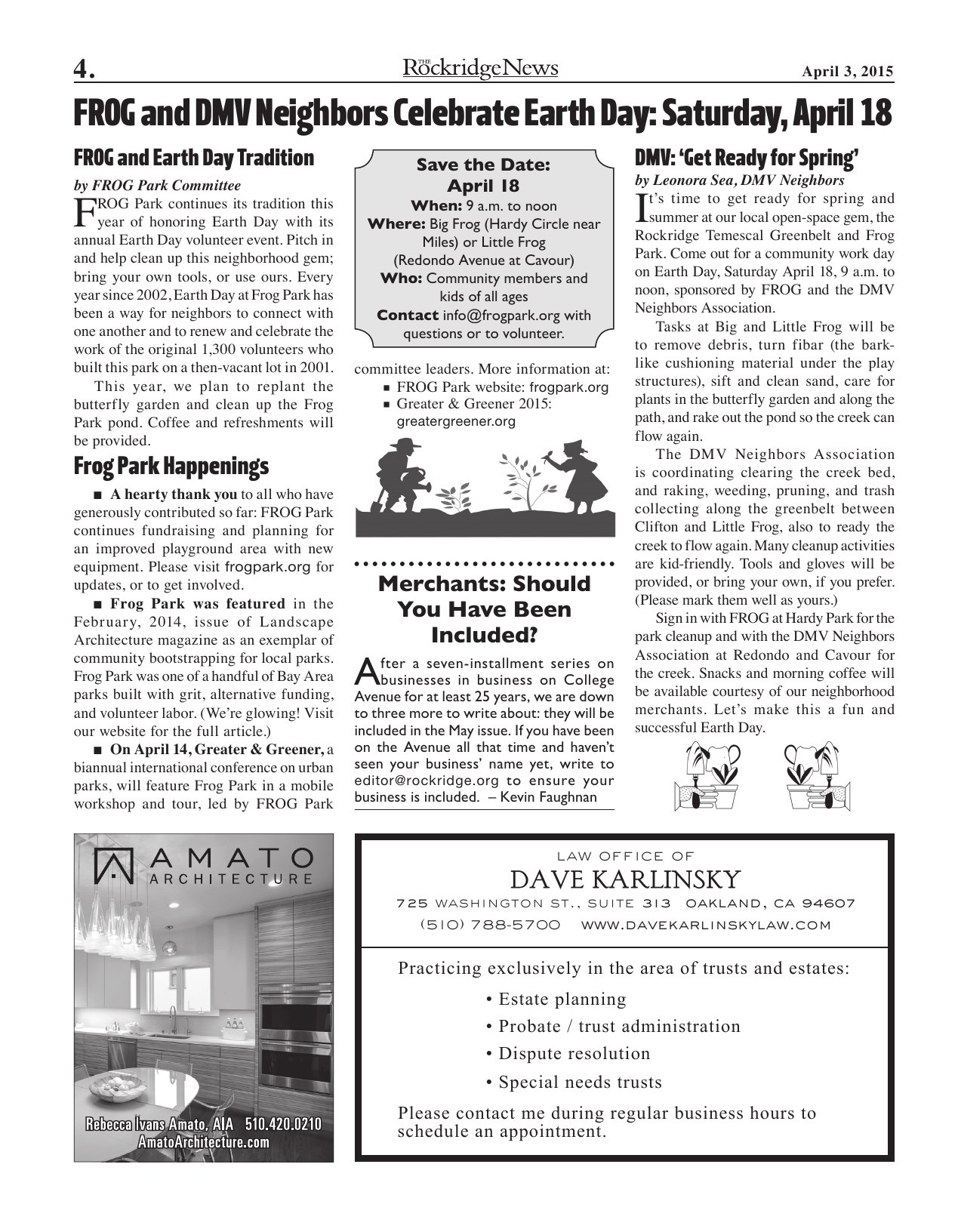 The Rockridge News, April 2015, page 4