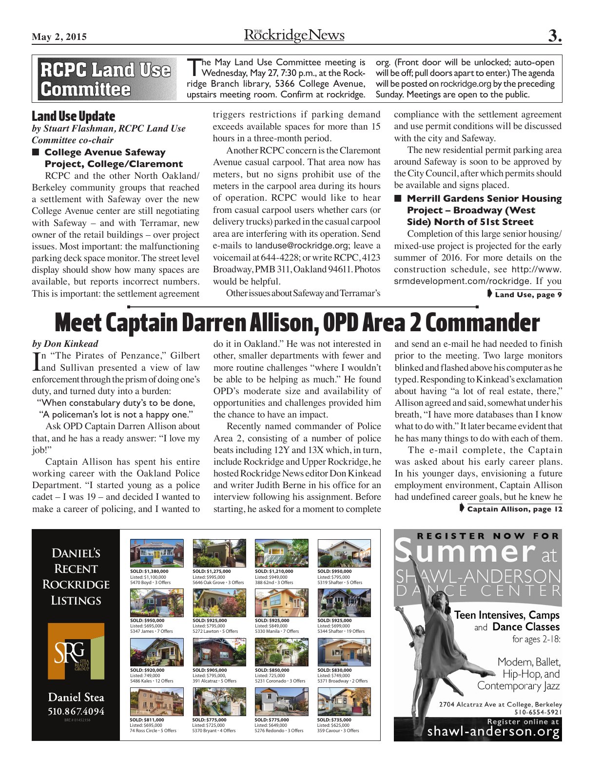 Click to zoom in The Rockridge News, May 2015, page 3